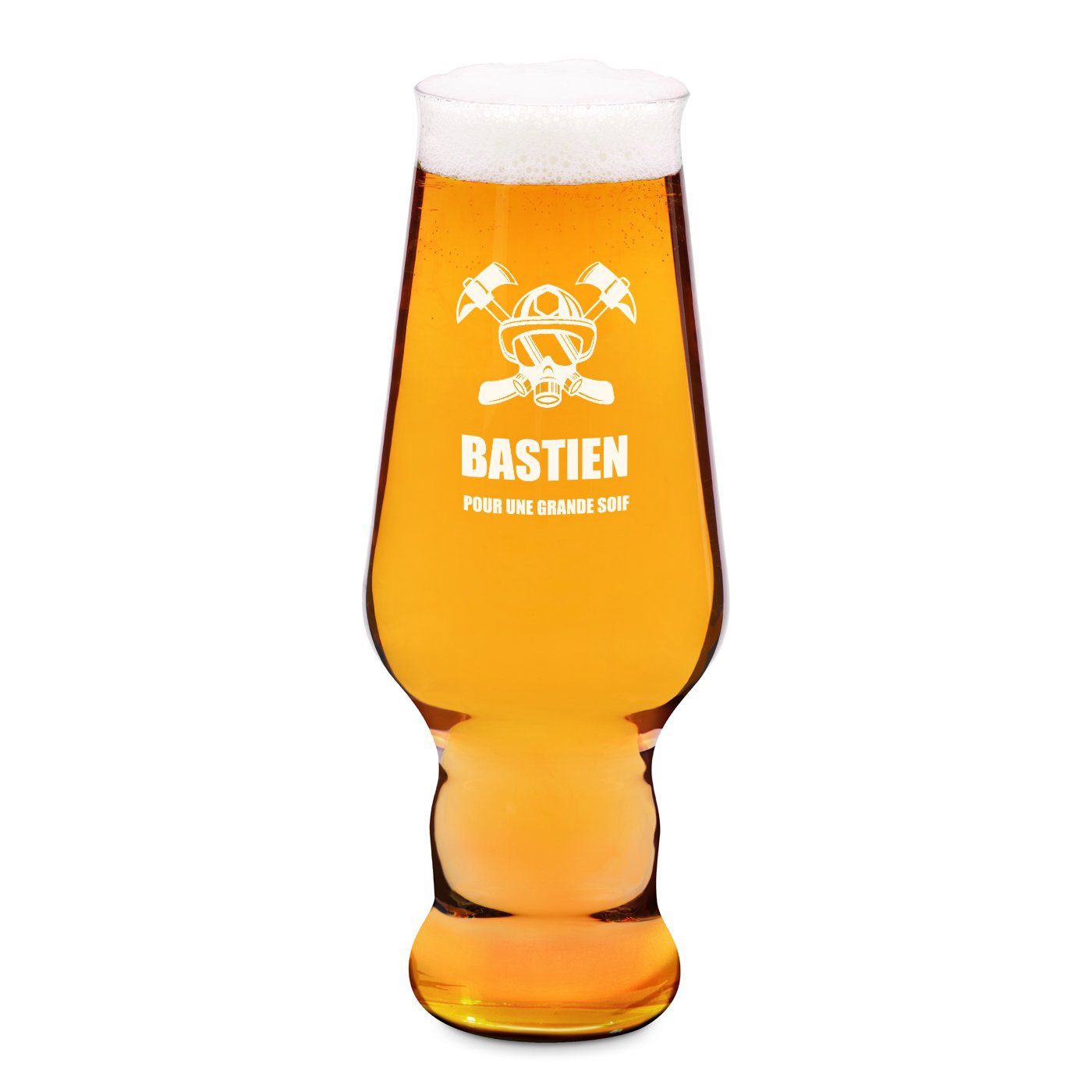 Vaso de cerveza Murrano Splendour Krosno con grabación para bombero