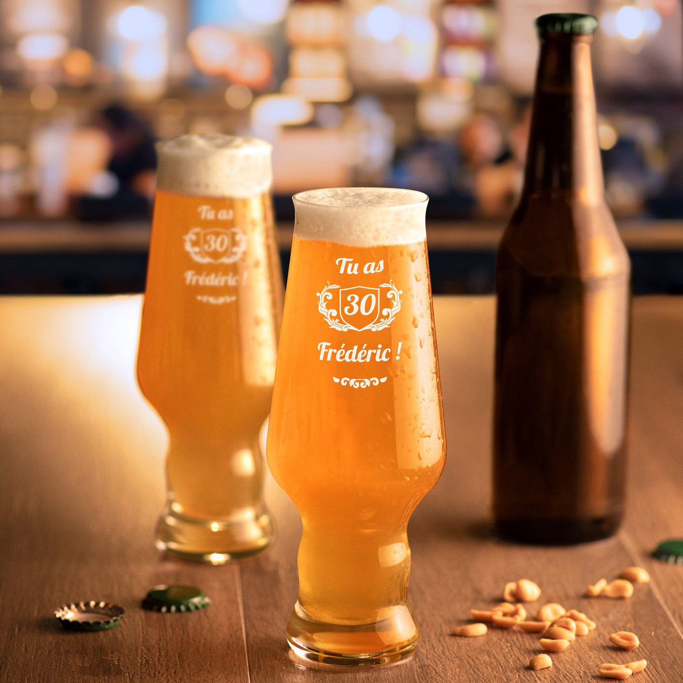 Krosno Splendour Laser Engraved Beer Glass Set for Him, 6 Pieces (30th Birthday)