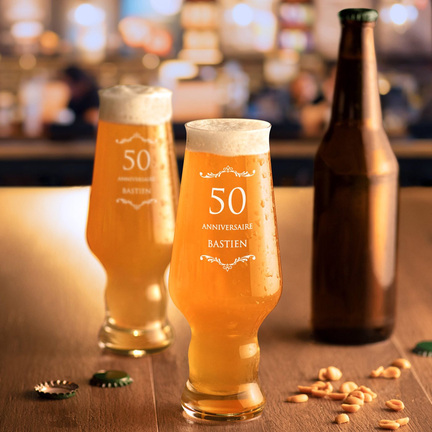 Set de 6 vasos de cerveza Murrano Splendore para su 50º cumpleaños