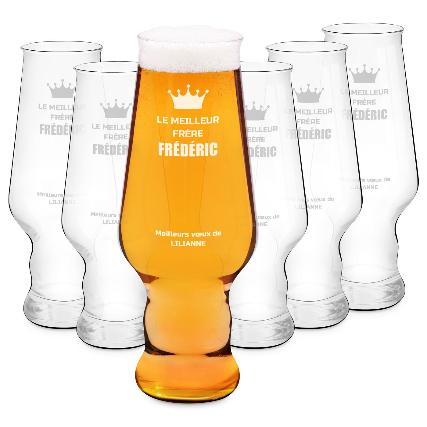 Set de 6 vasos de cerveza Murrano Splendore Krosno para hermano