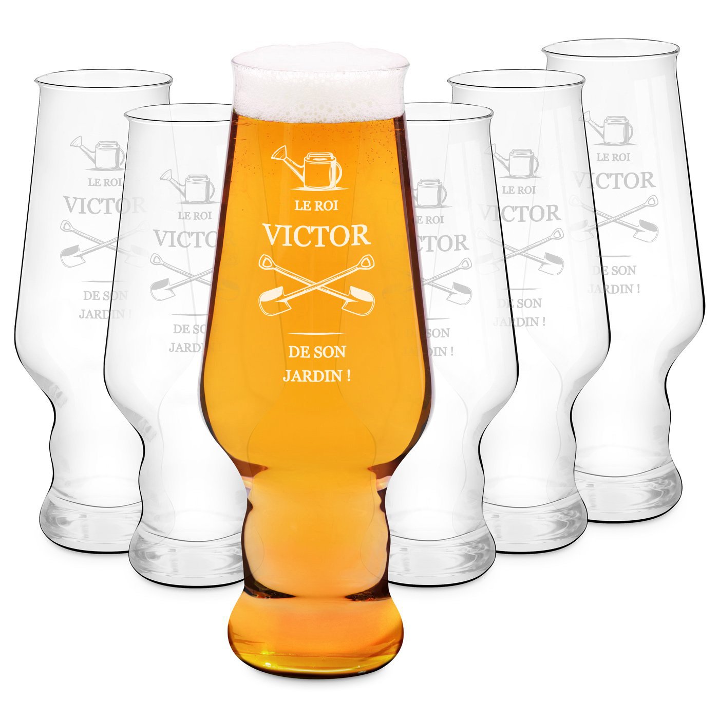 Juego de 6 vasos de cerveza Murrano Splendor para jardinero