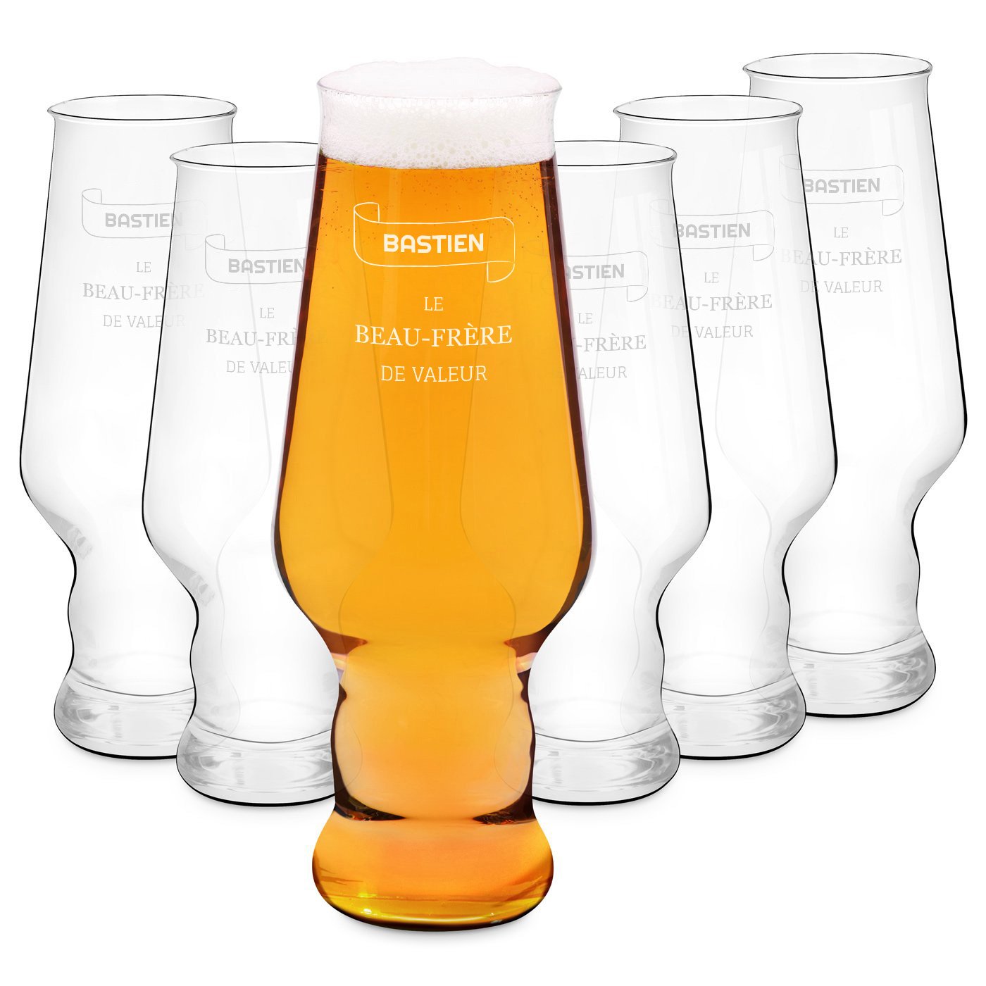 Murrano Krosno Splendour Personalized 6-Pack Beer Glass Set