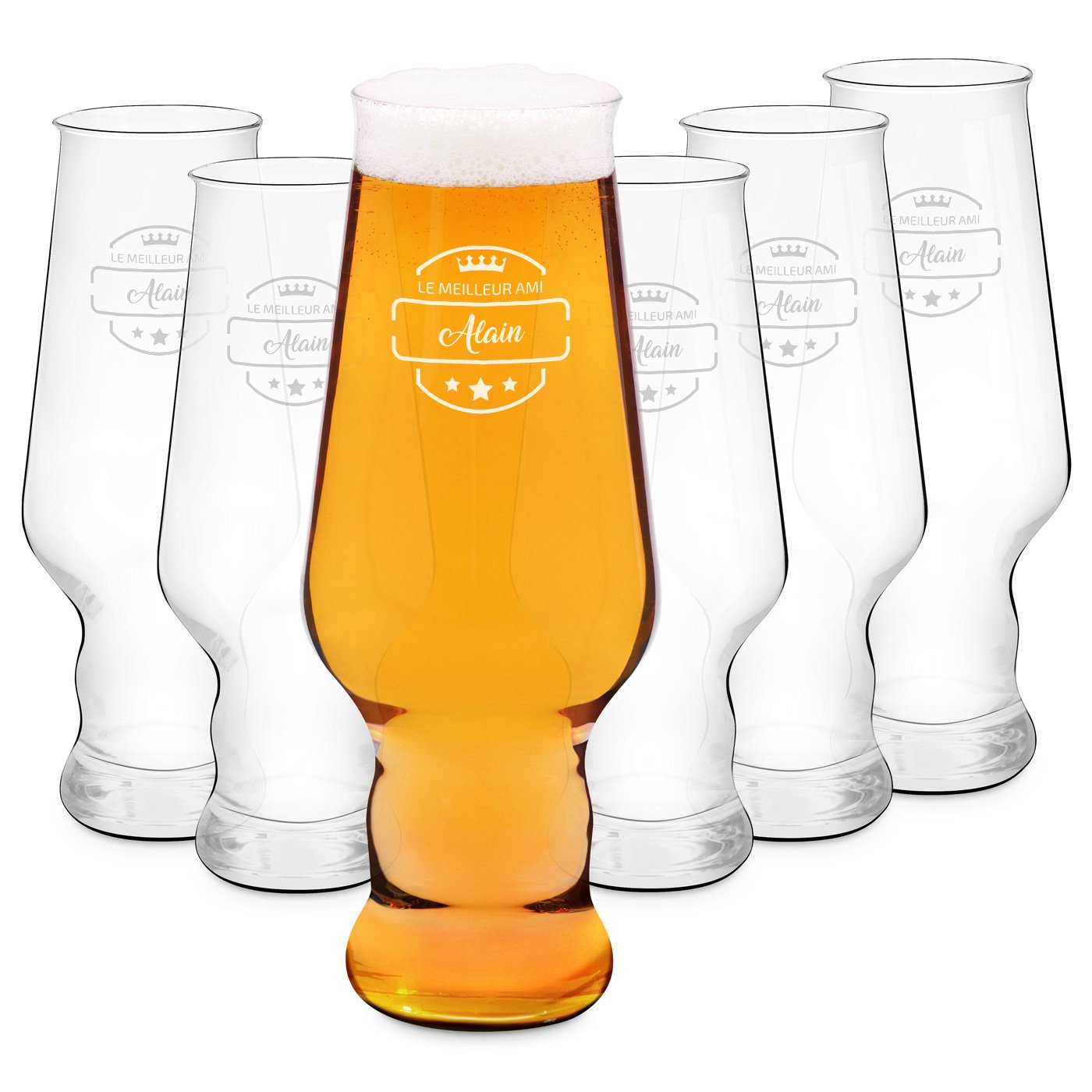 Juego personalizado de 6 vasos de cerveza Murrano Splendore Krosno