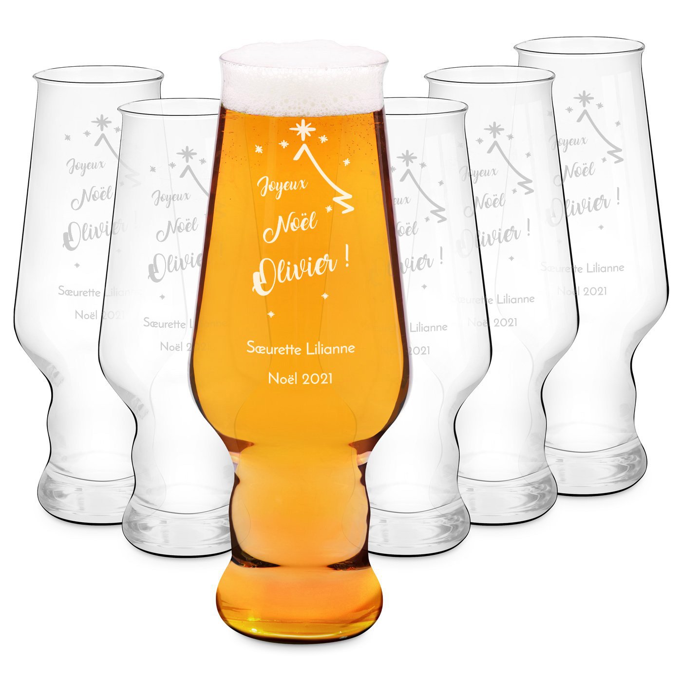 Juego de 6 vasos de cerveza personalizados Murrano Splendeor Krosno