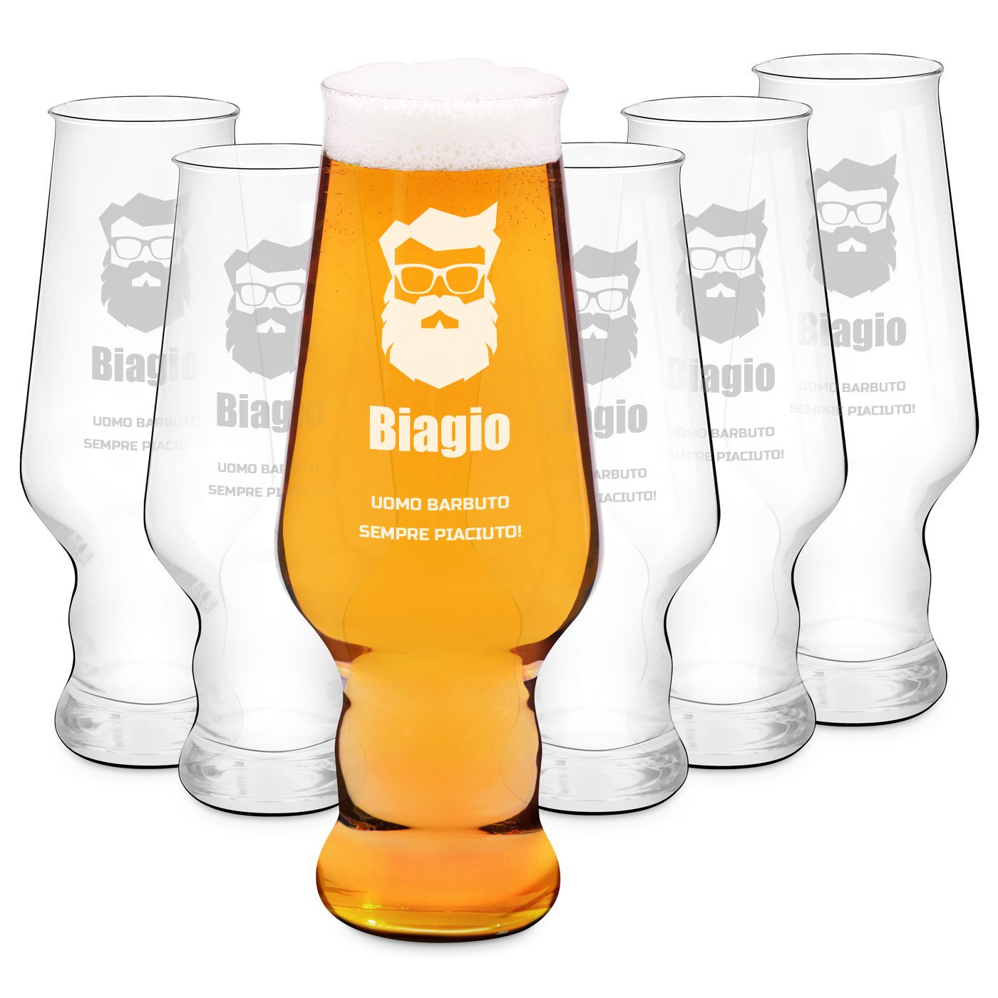 Juego de 6 vasos de cerveza personalizados Murrano Splendore Krosno