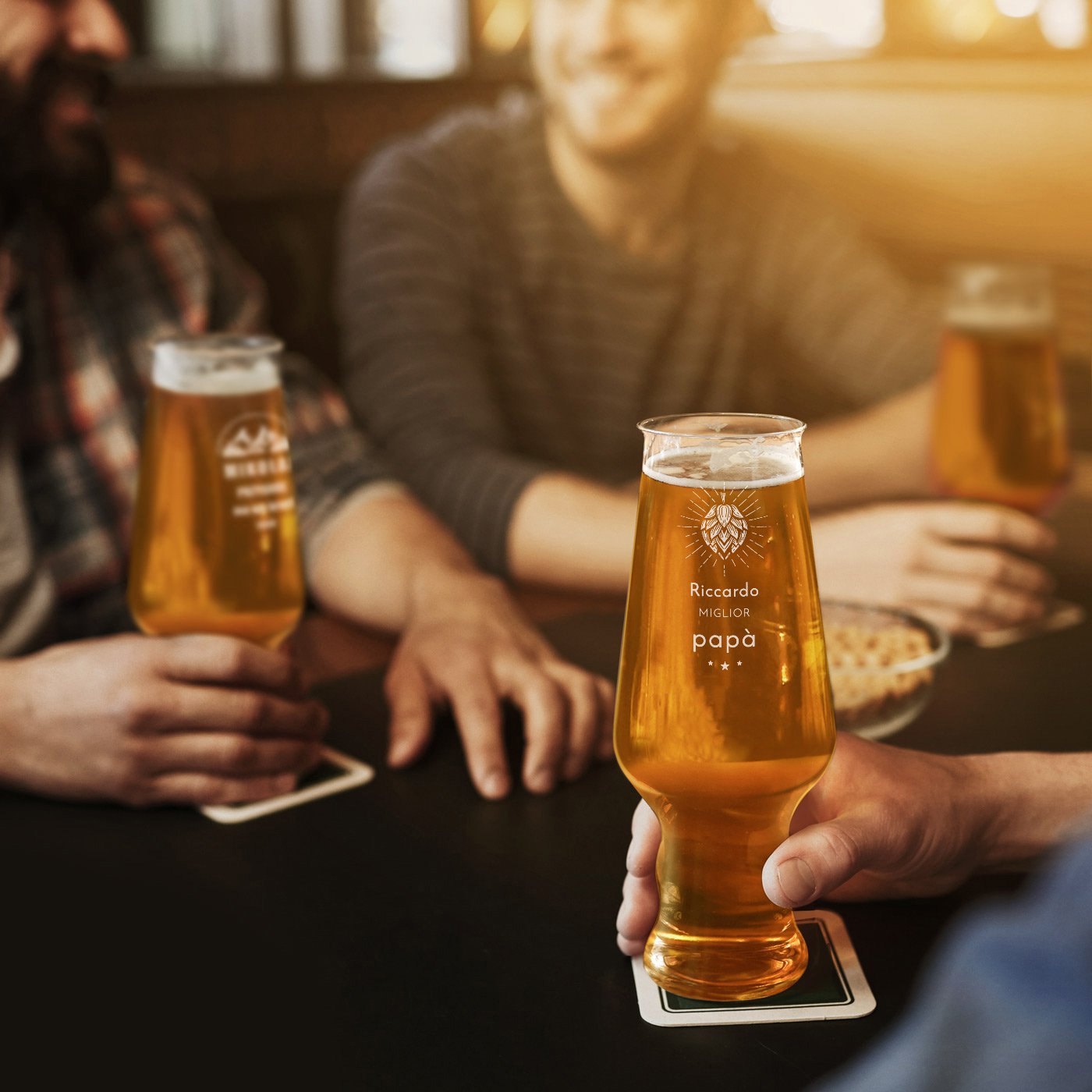 Set de 6 vasos de cerveza Murrano Splendore Krosno para papá