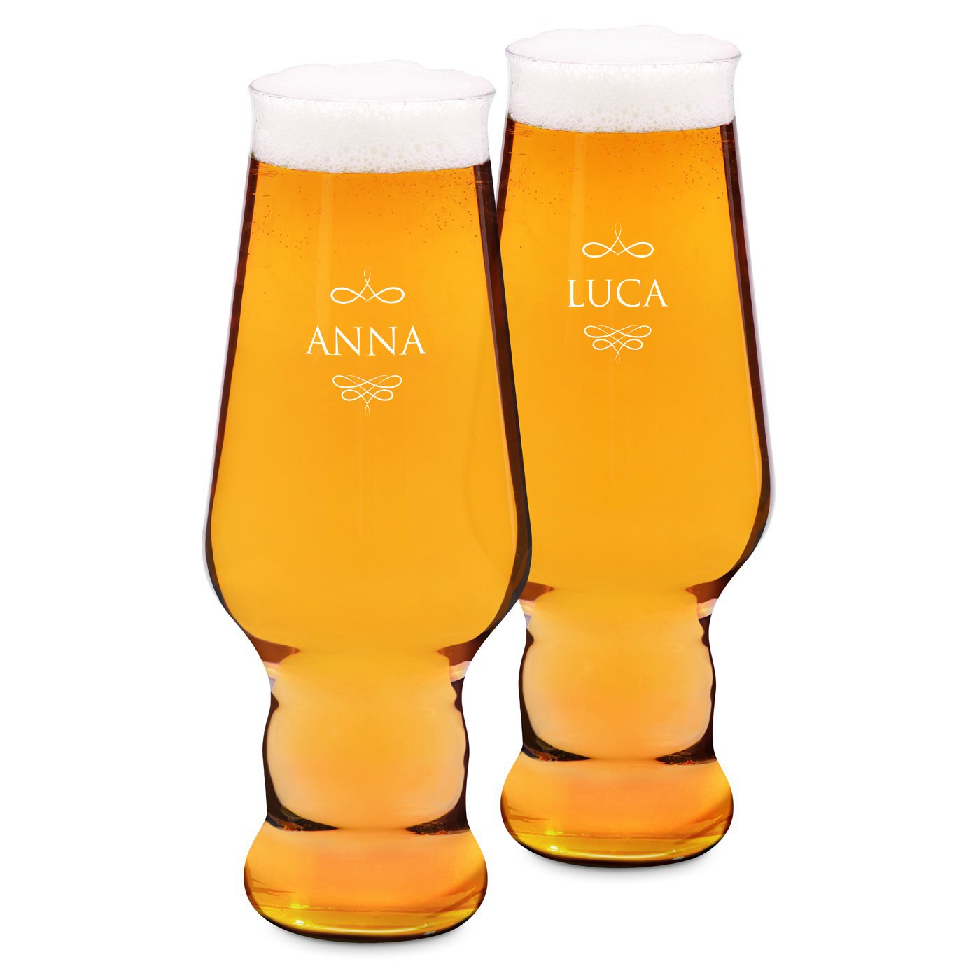 Juego de 2 vasos de cerveza personalizados Murrano Splendore para pareja