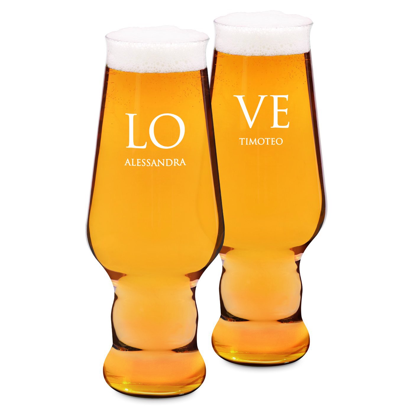 Set de vasos de cerveza personalizados Murrano Krosno Splendor para parejas