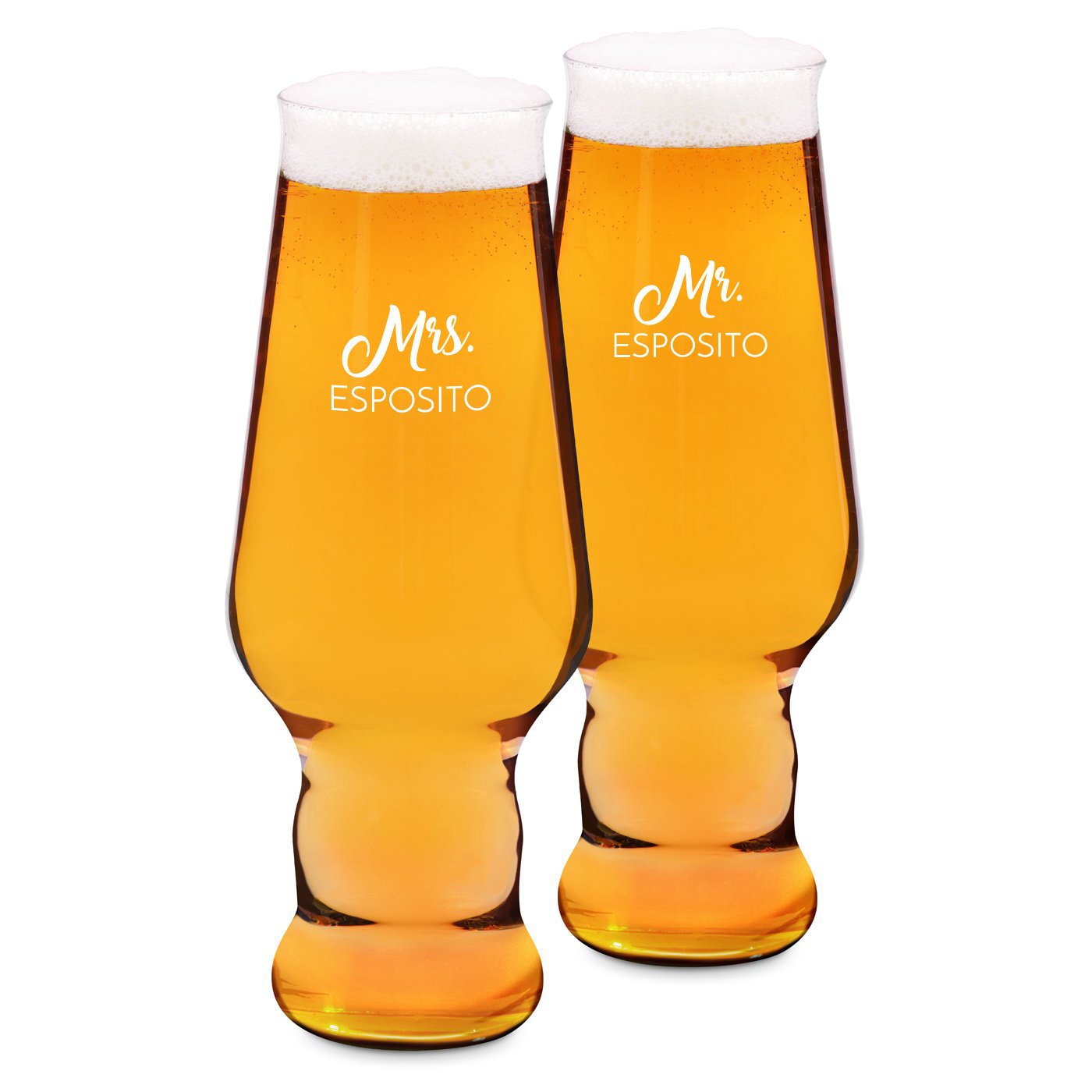 Set de vasos de cerveza personalizados Murrano Splendore Krosno para él y ella