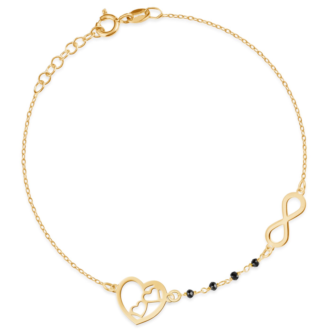 Pulseras de oro de 8 quilates Murrano con grabado para esposa