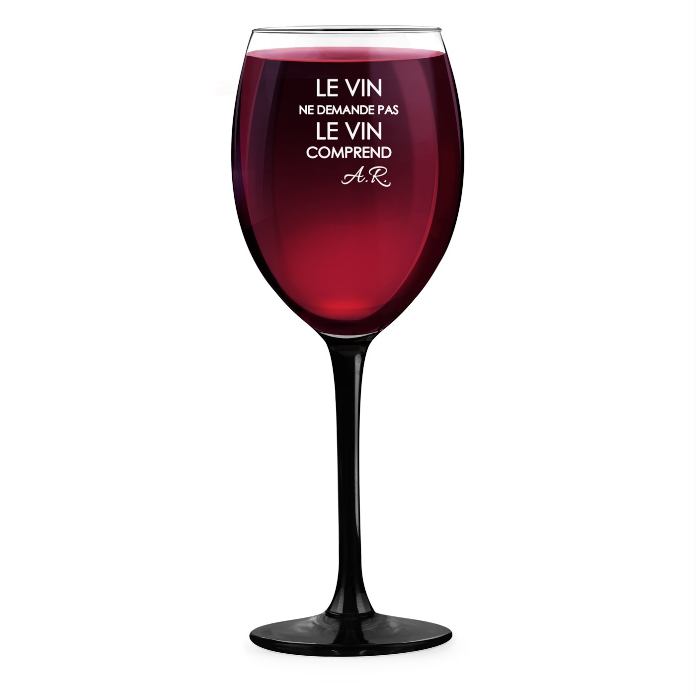 Vaso de vino ONYX Murrano con grabado para el aniversario de una mujer