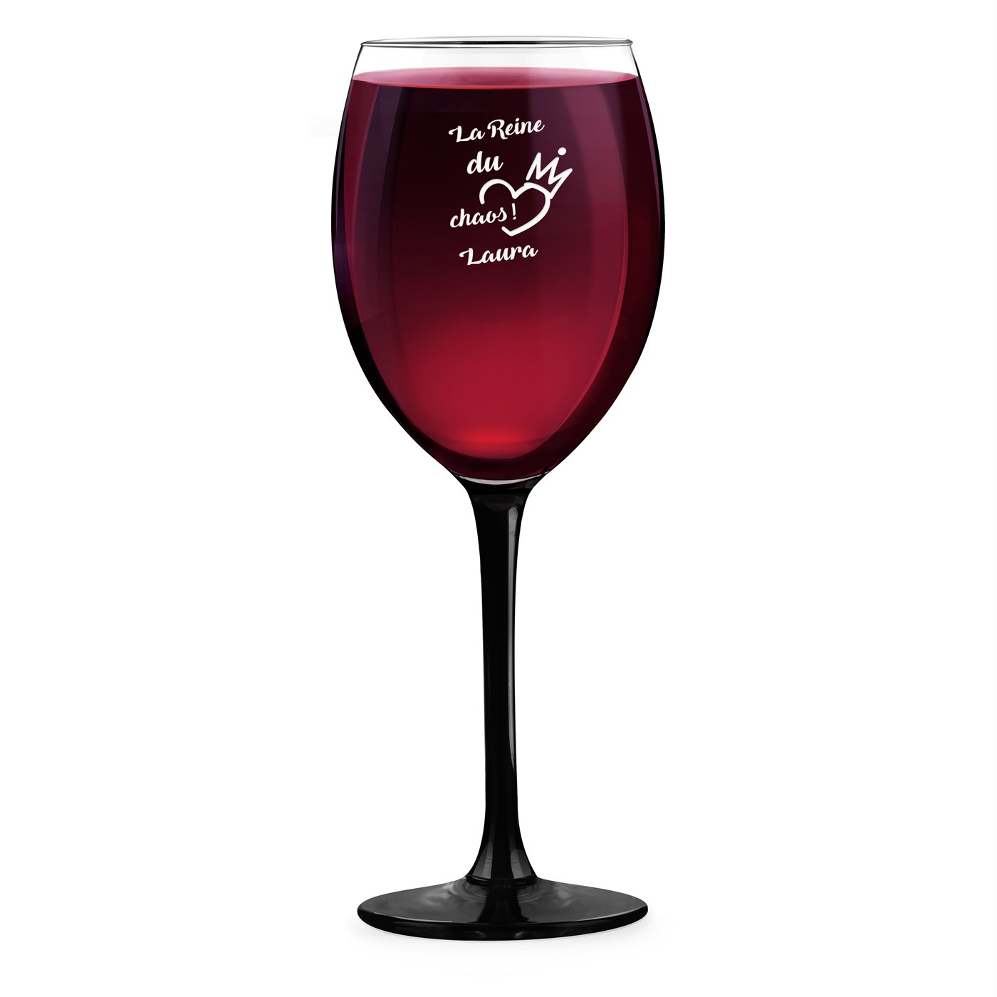 Copo de vino ONYX grabado para mujer