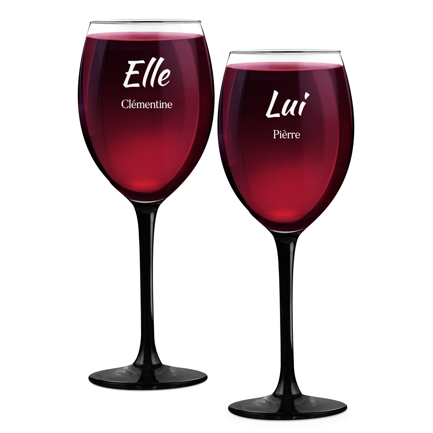 Copas de vino Murrano ONYX - Conjunto personalizado para Ella y Él