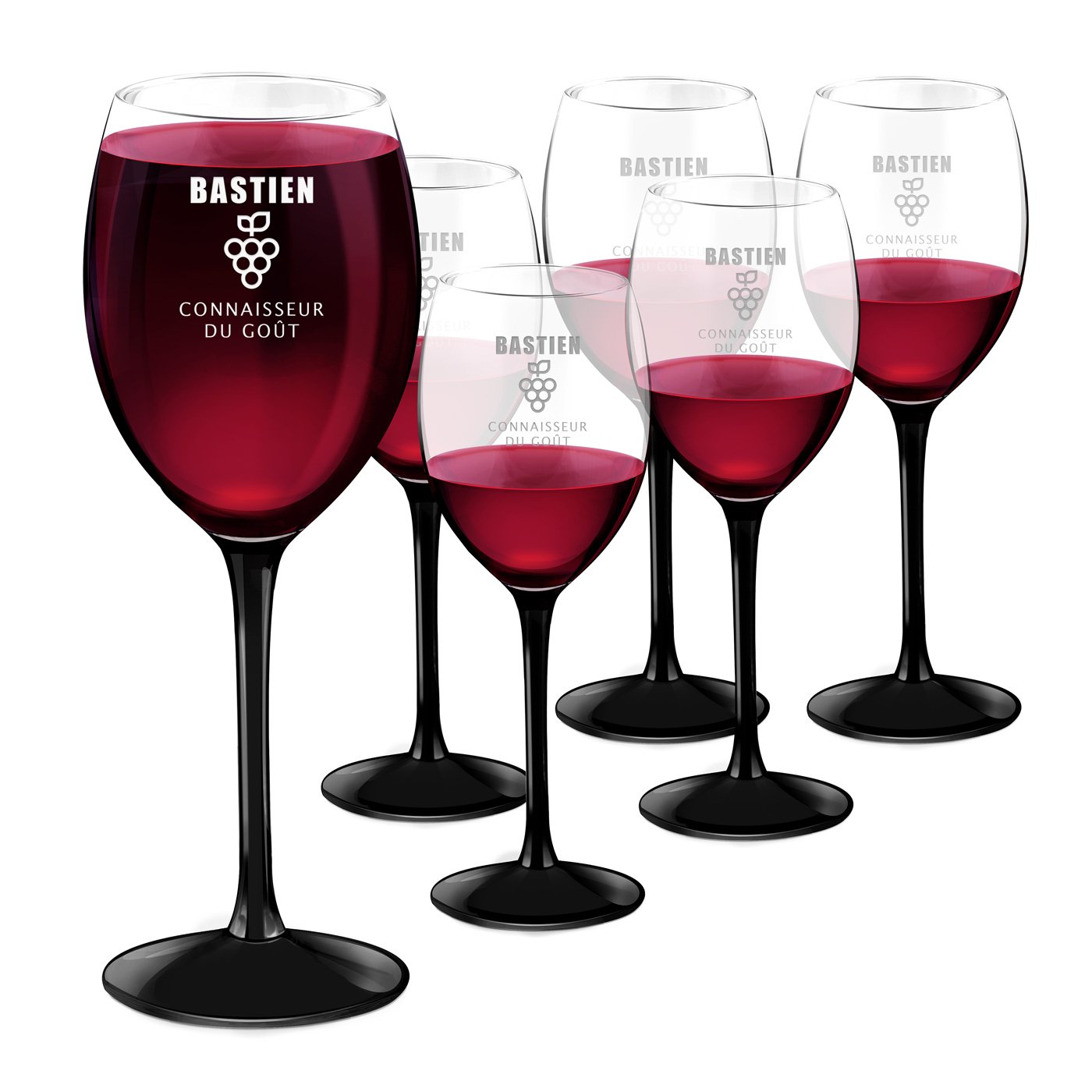 Juegos de copas de vino Murrano ONYX - Conjunto personalizado de 6 para conocedores del vino