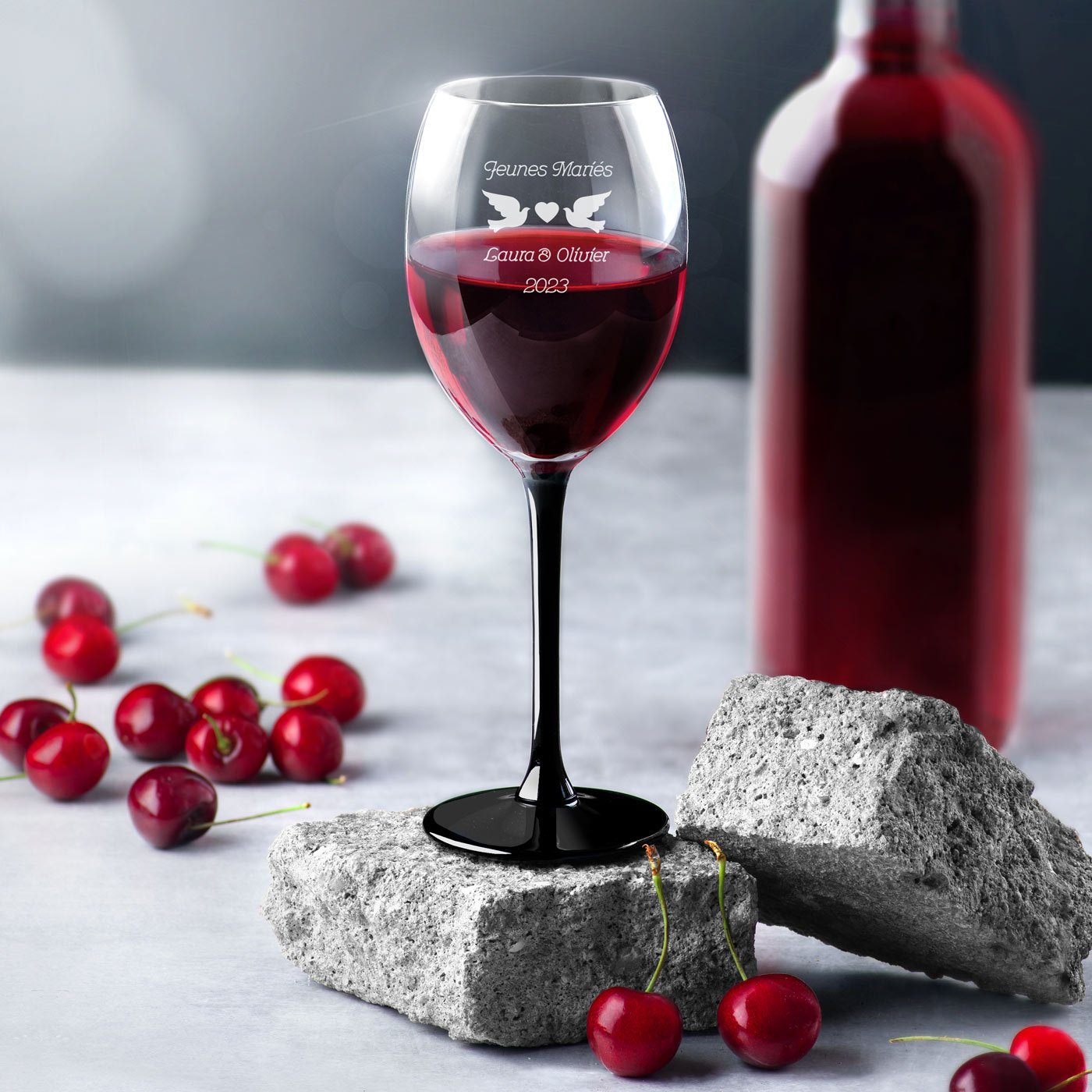 Juegos de copas de vino ONYX Murrano - Conjunto personalizado para parejas