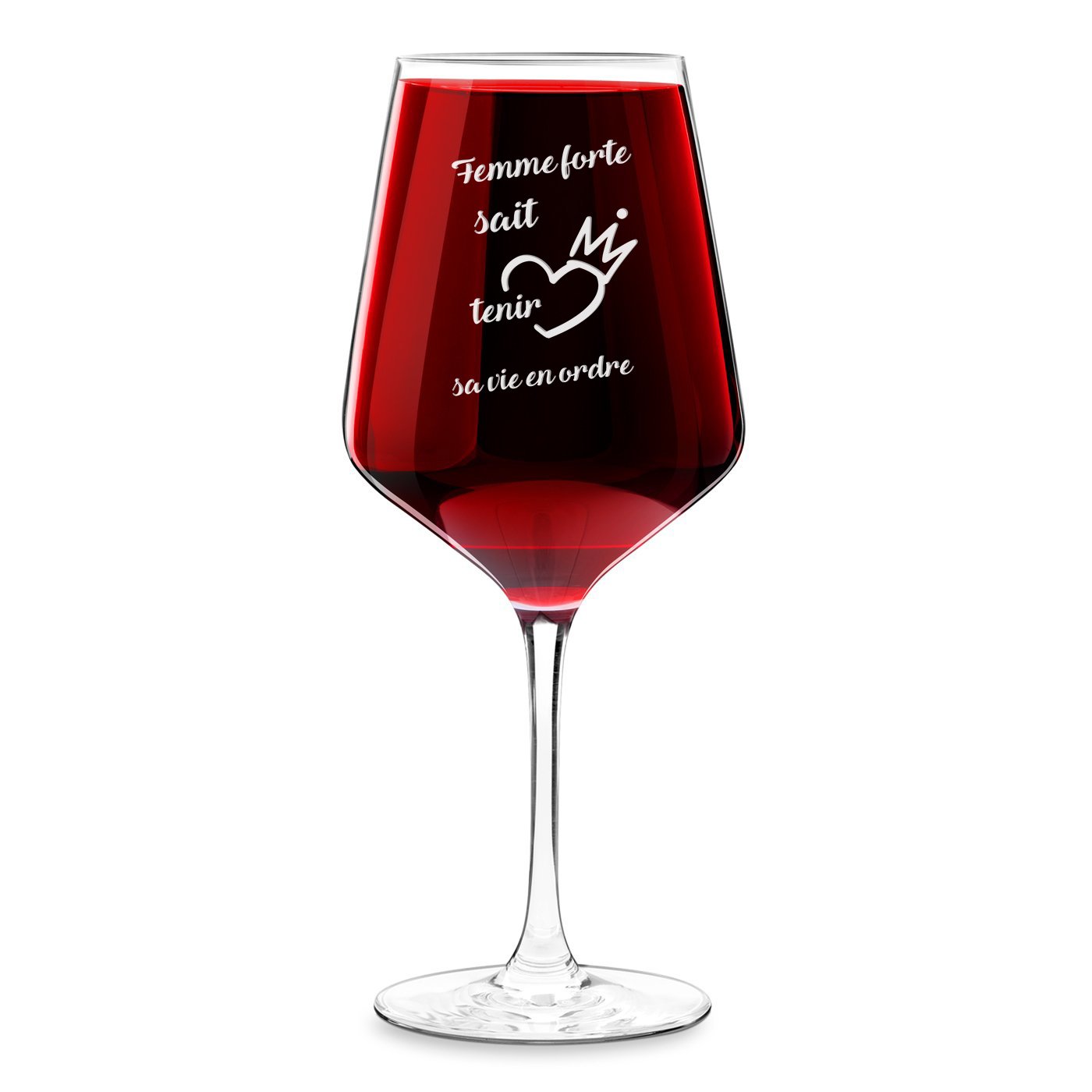 Vaso de vino Murrano XL con grabado para mujeres - Día de San Valentín