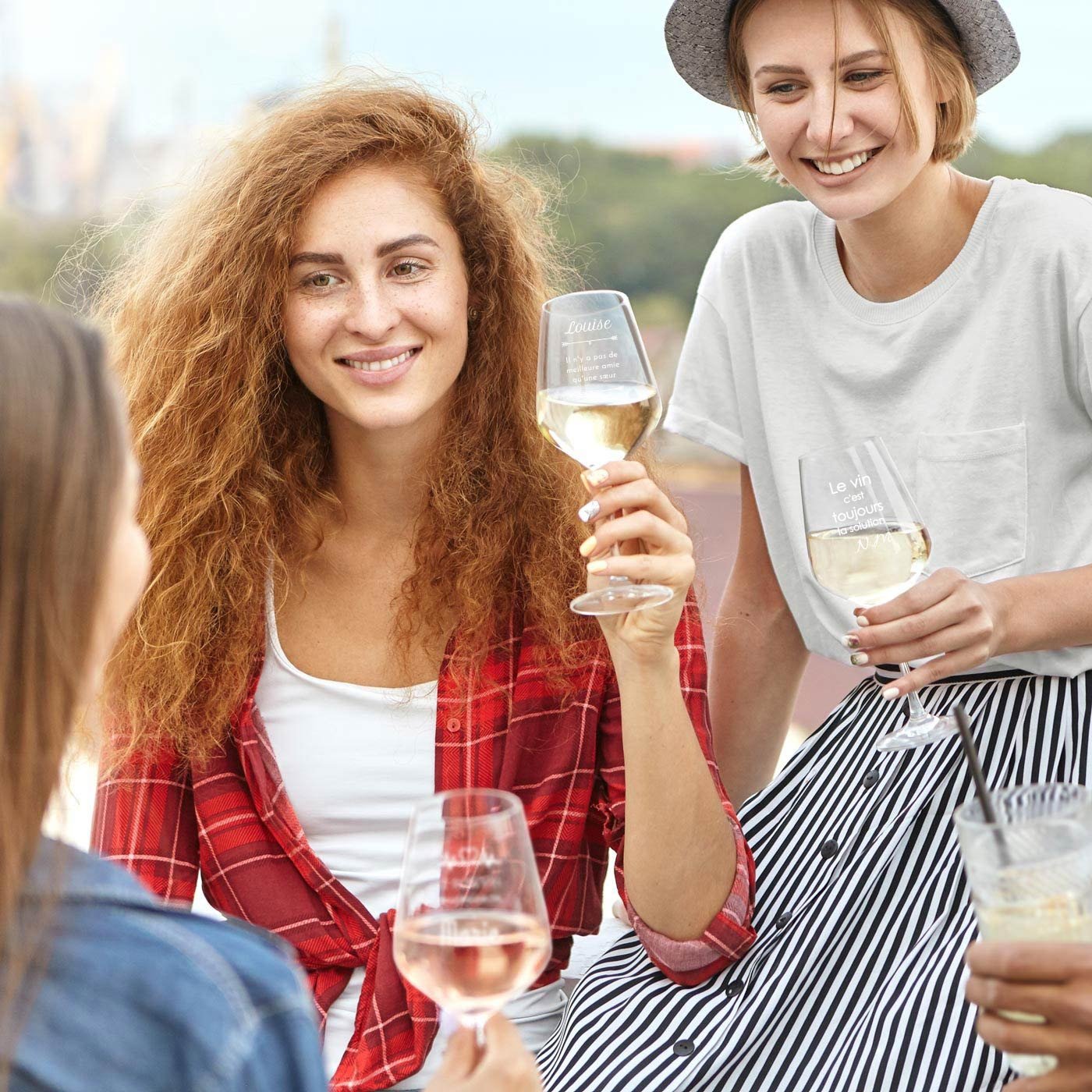 Vaso de vino Murrano XL con grabado para la mujer ideal