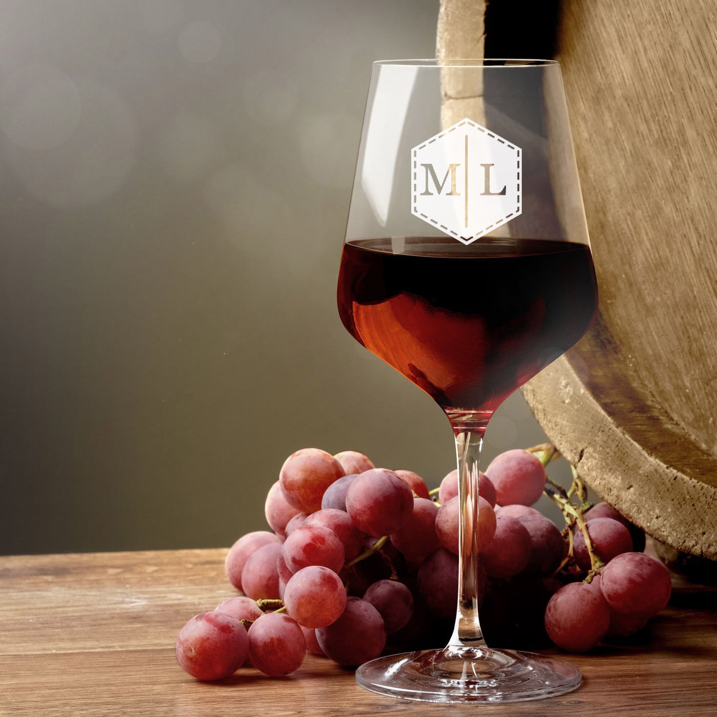 Copas de vino Murrano XL grabadas para un ser querido - juego de 6