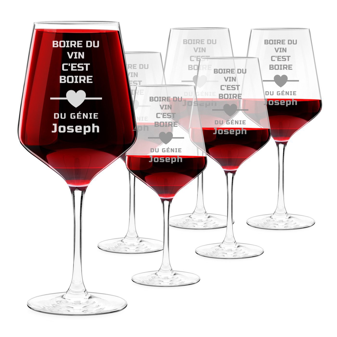 Tazas de vino Murrano XL con grabado personalizado para el cumpleaños de papá