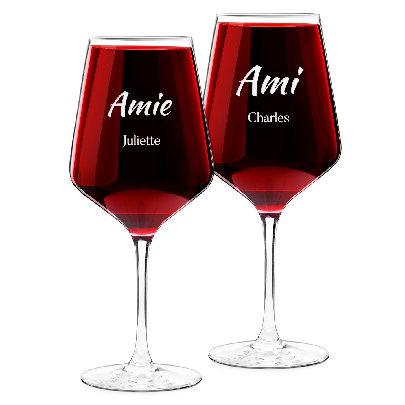 Conjunto de copas de vino personalizadas Murrano - Talla XL para amigos