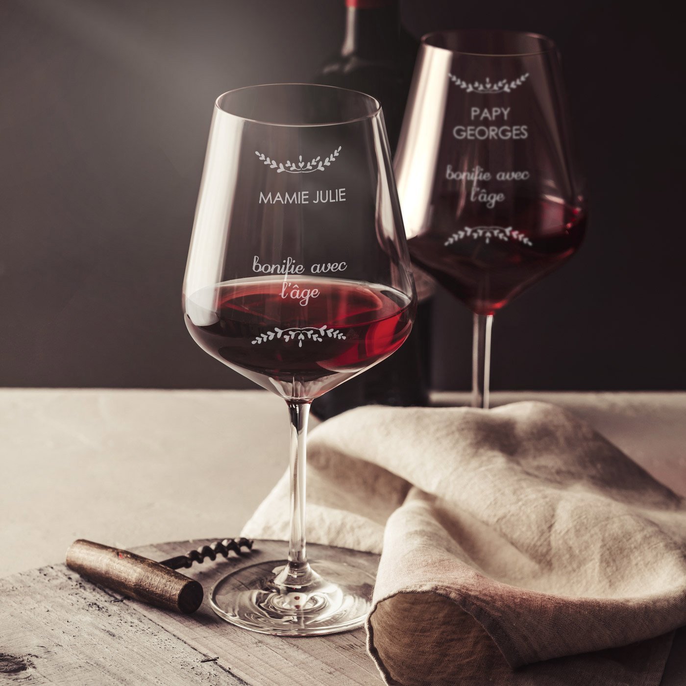 Copas de vino personalizadas Murrano - Tamaño XL para abuelos