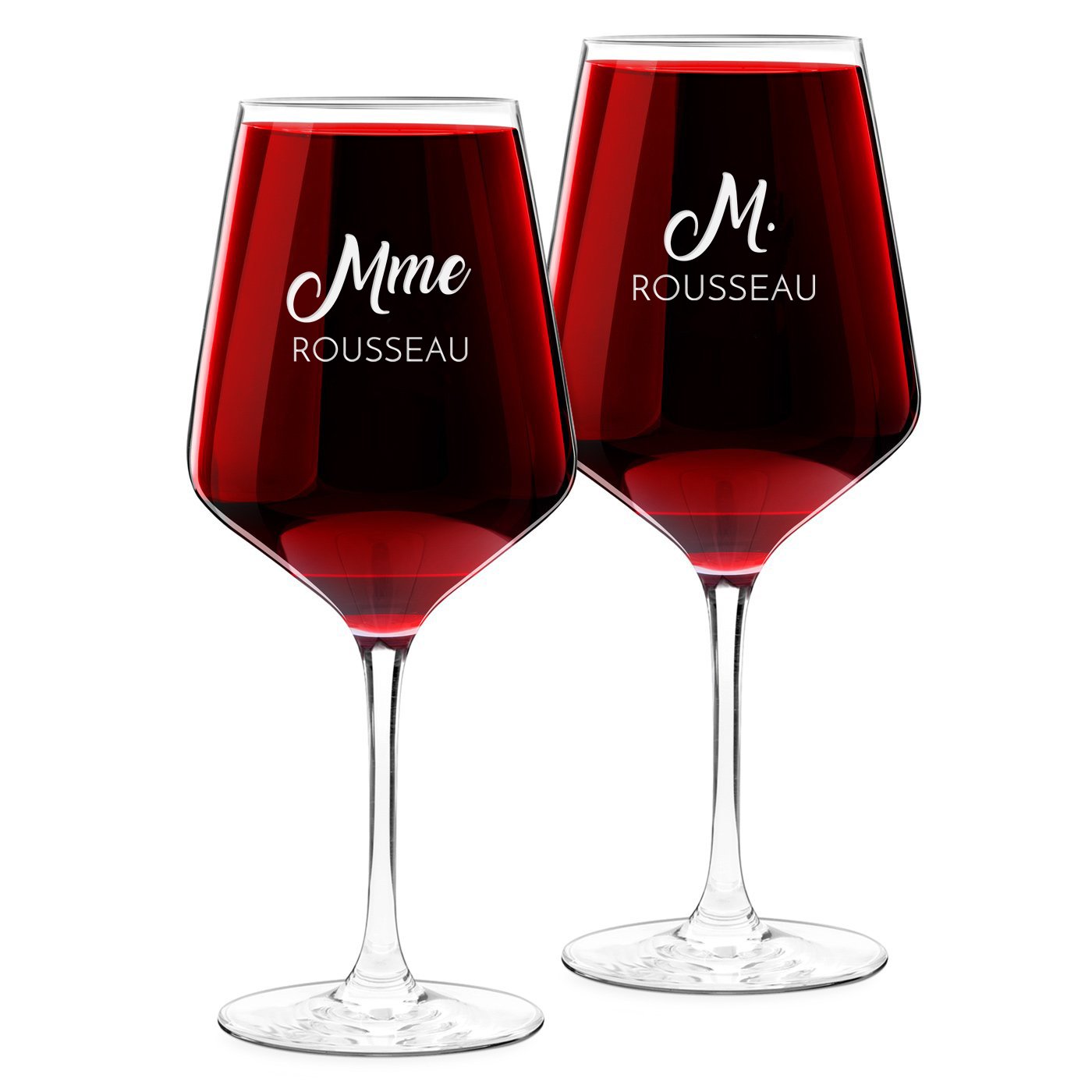 Set de copas de vino personalizadas Murrano (XL, grabadas, 2 unidades)