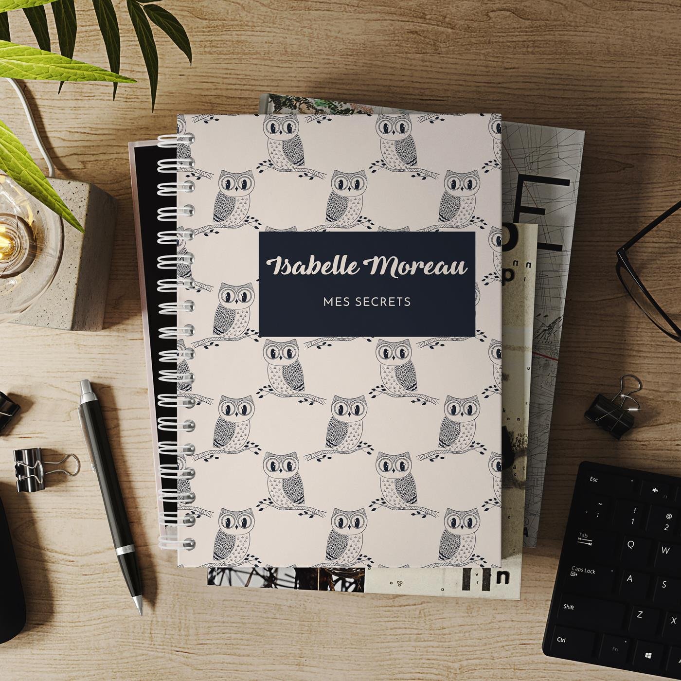 Murrano Personalized Spiral Notebook for Girls and Women