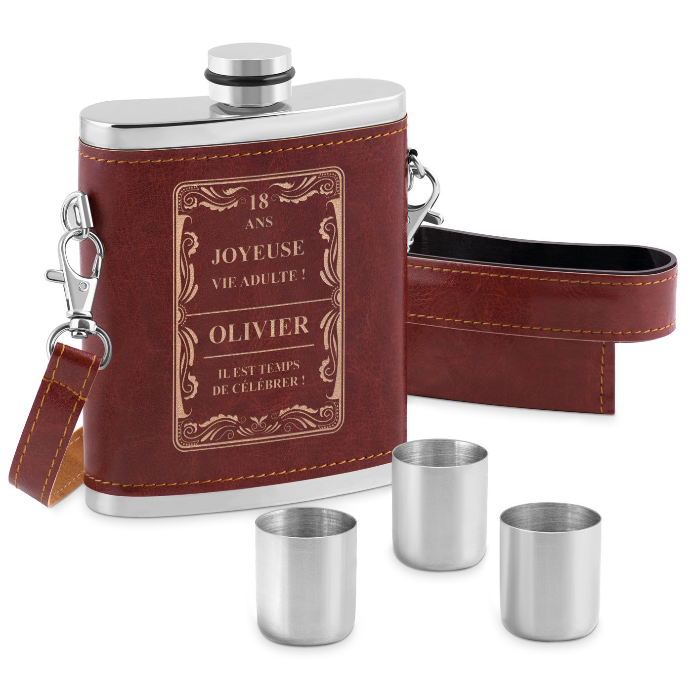 Murrano Personalized Flask with Case for Best Friend