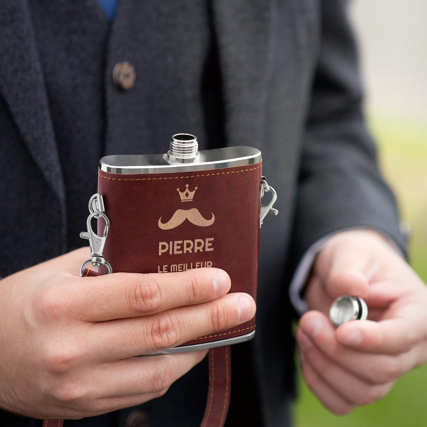 Murrano Personalized Flask Set for Grandpa