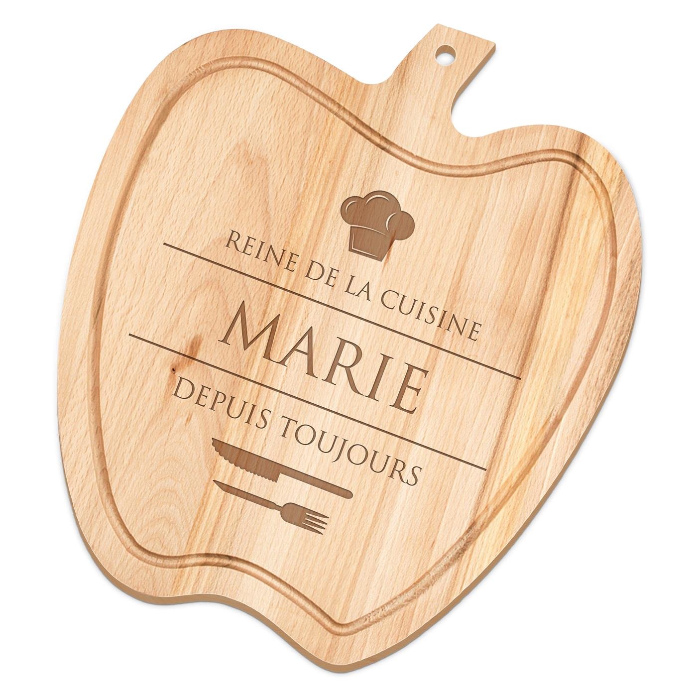 Planche à découper personnalisée en forme de pomme Murrano
