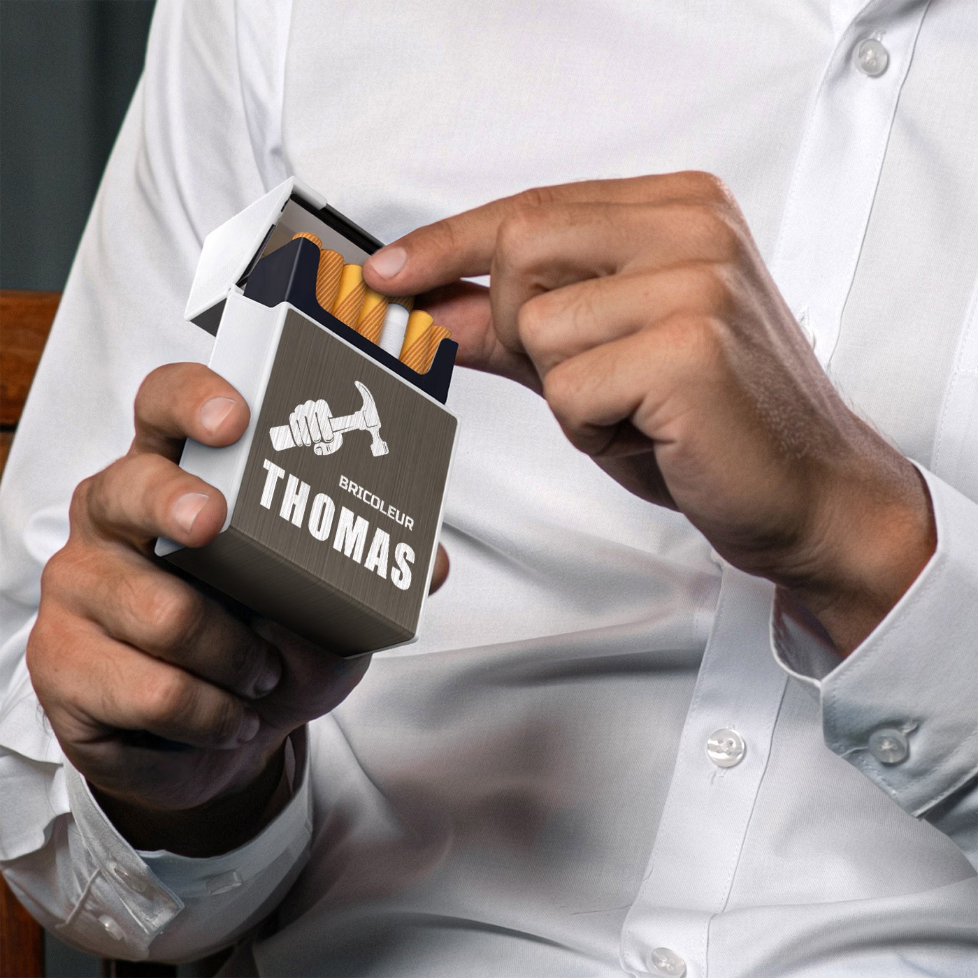 Estuche para cigarrillos Murrano con encendido USB y grabado para aficionados al bricolaje