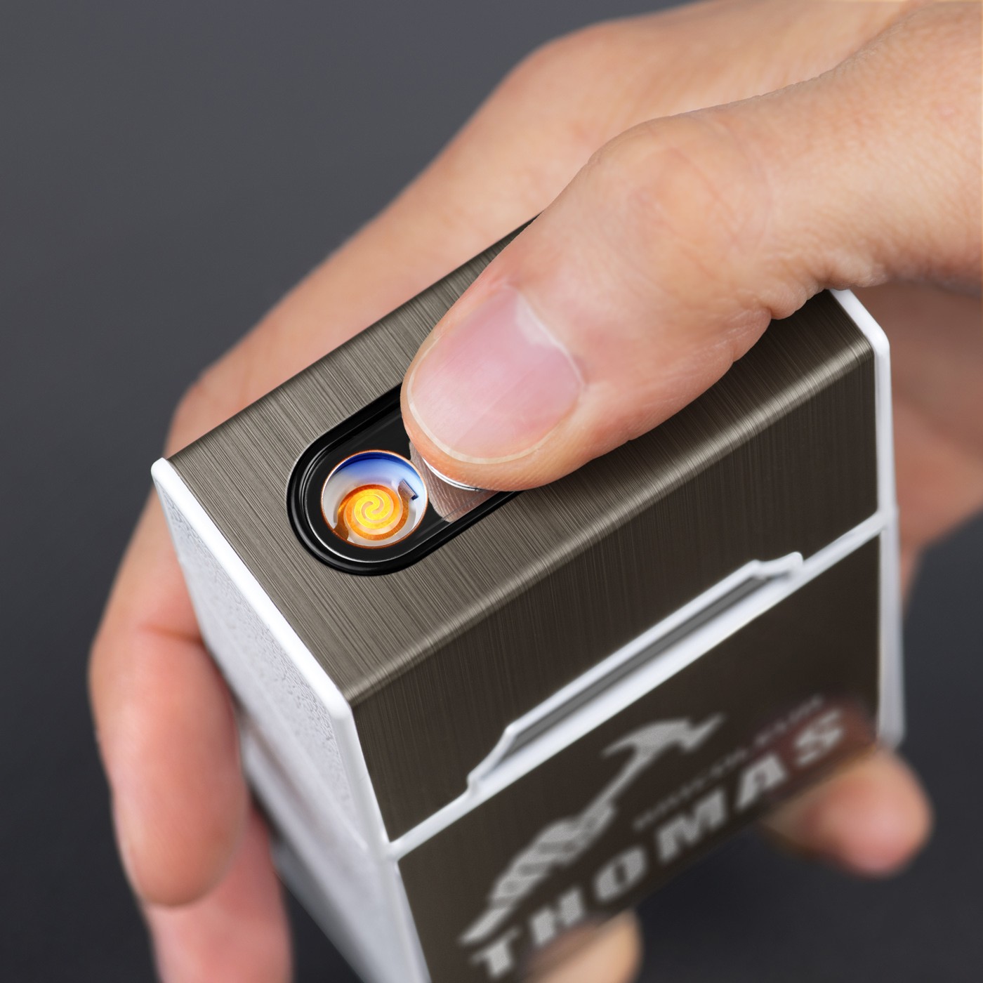 Estuche para cigarrillos Murrano con encendido USB y grabado para aficionados al bricolaje