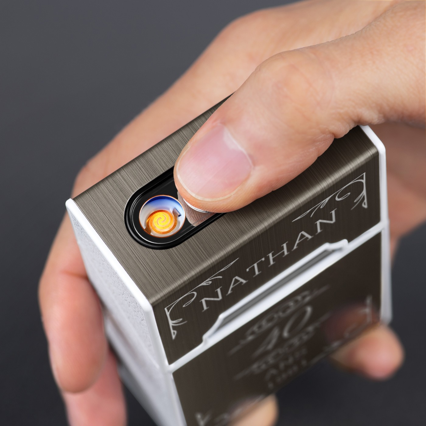 Cajón de cigarros personalizado Murrano con encendedor USB para hombres de 40 años en adelante