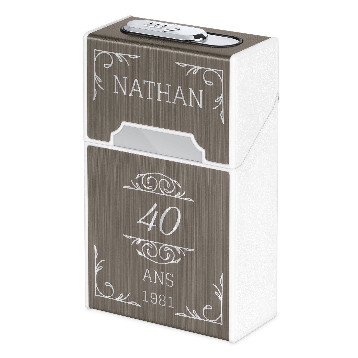 Cajón de cigarros personalizado Murrano con encendedor USB para hombres de 40 años en adelante