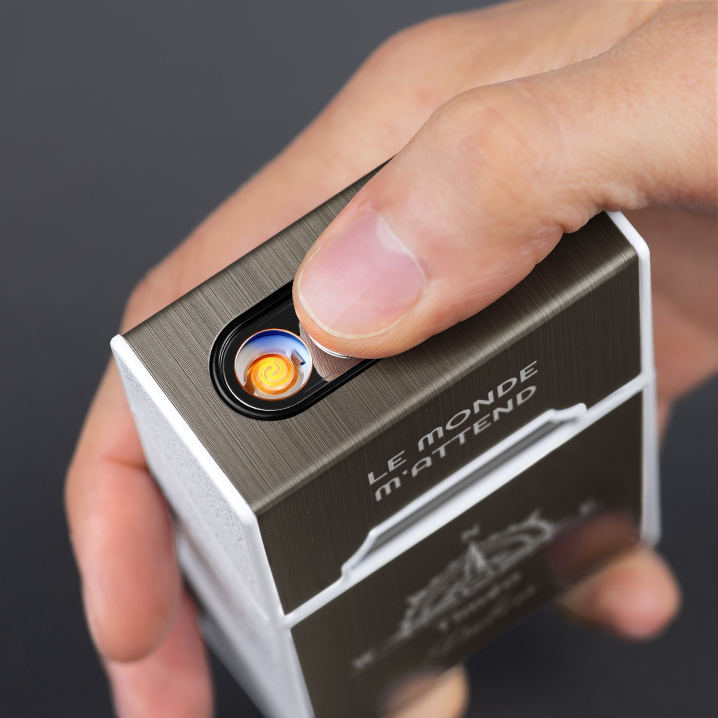 Estuche para cigarrillos Murrano con encendido USB y grabado para viajeros