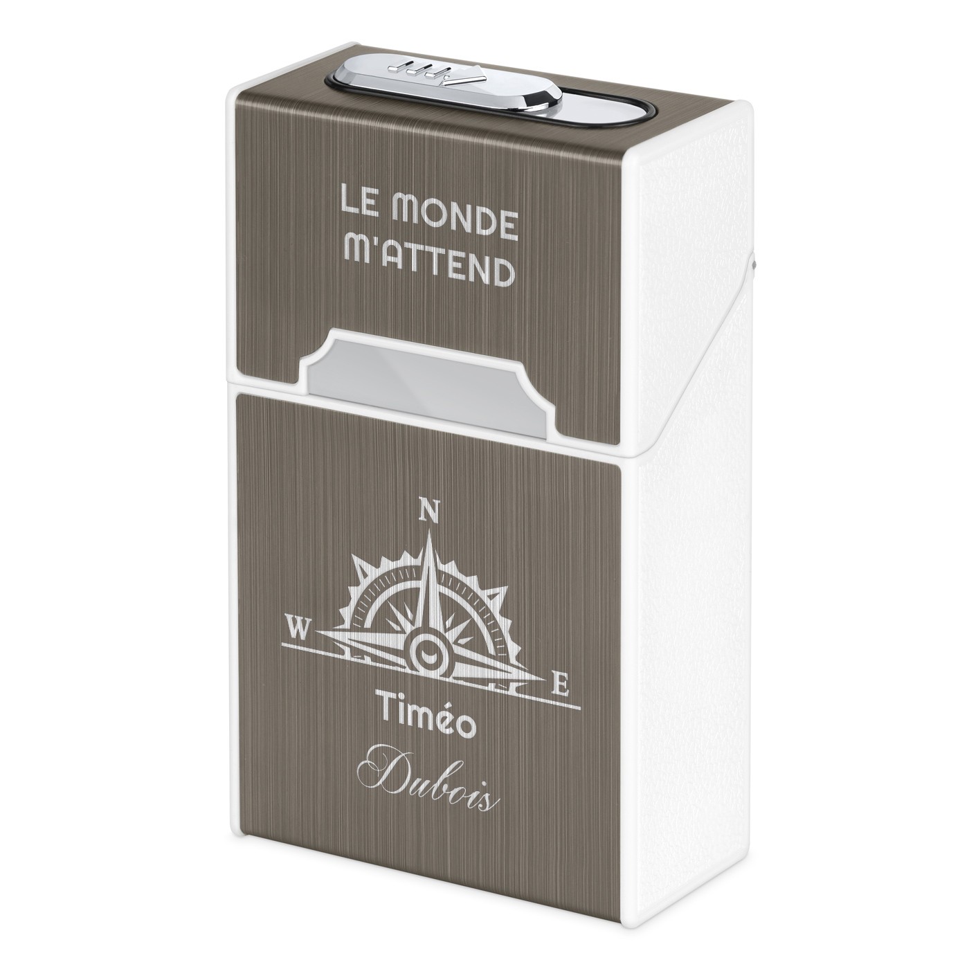 Estuche para cigarrillos Murrano con encendido USB y grabado para viajeros