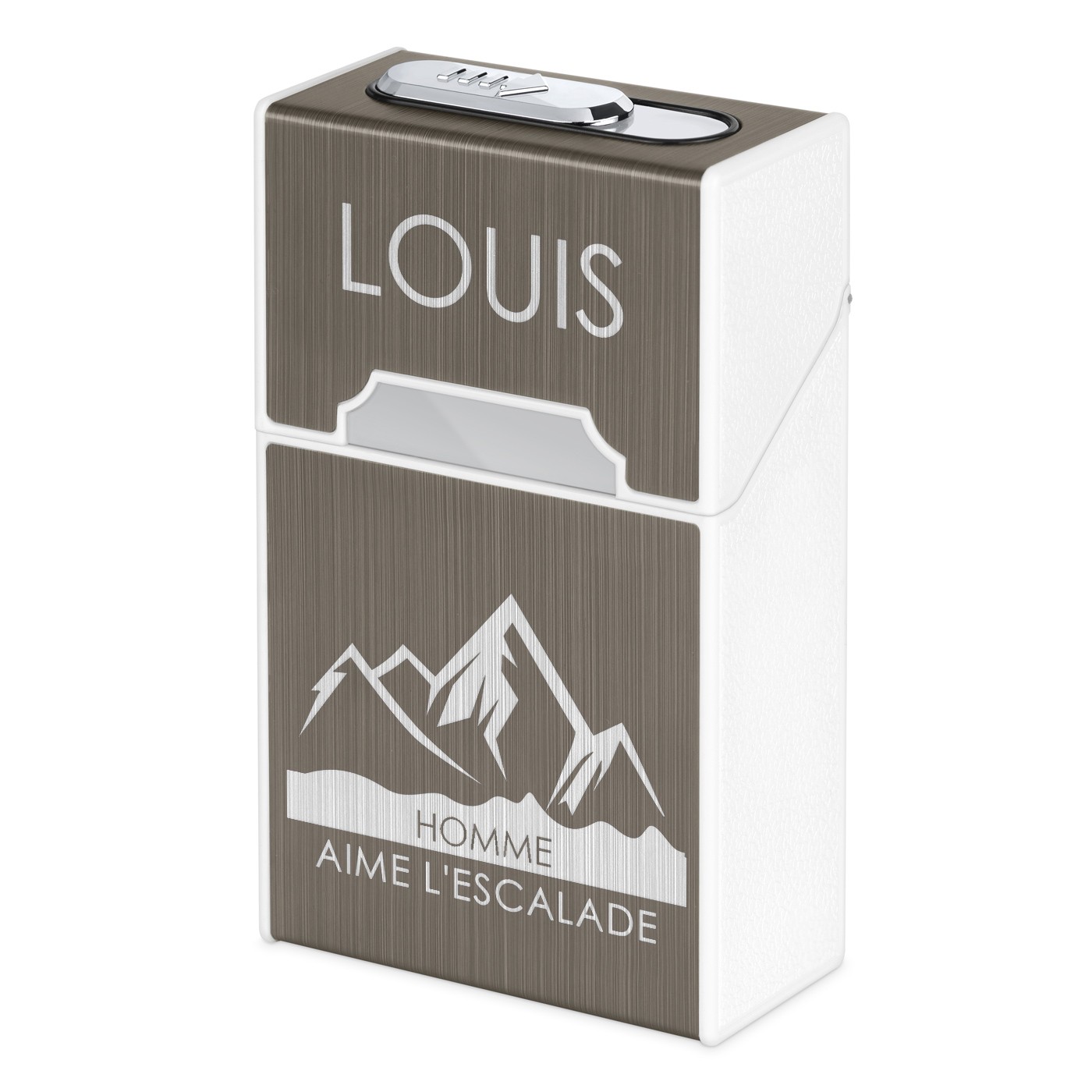 Estuche para cigarrillos Murrano para amantes de la montaña con encendedor USB