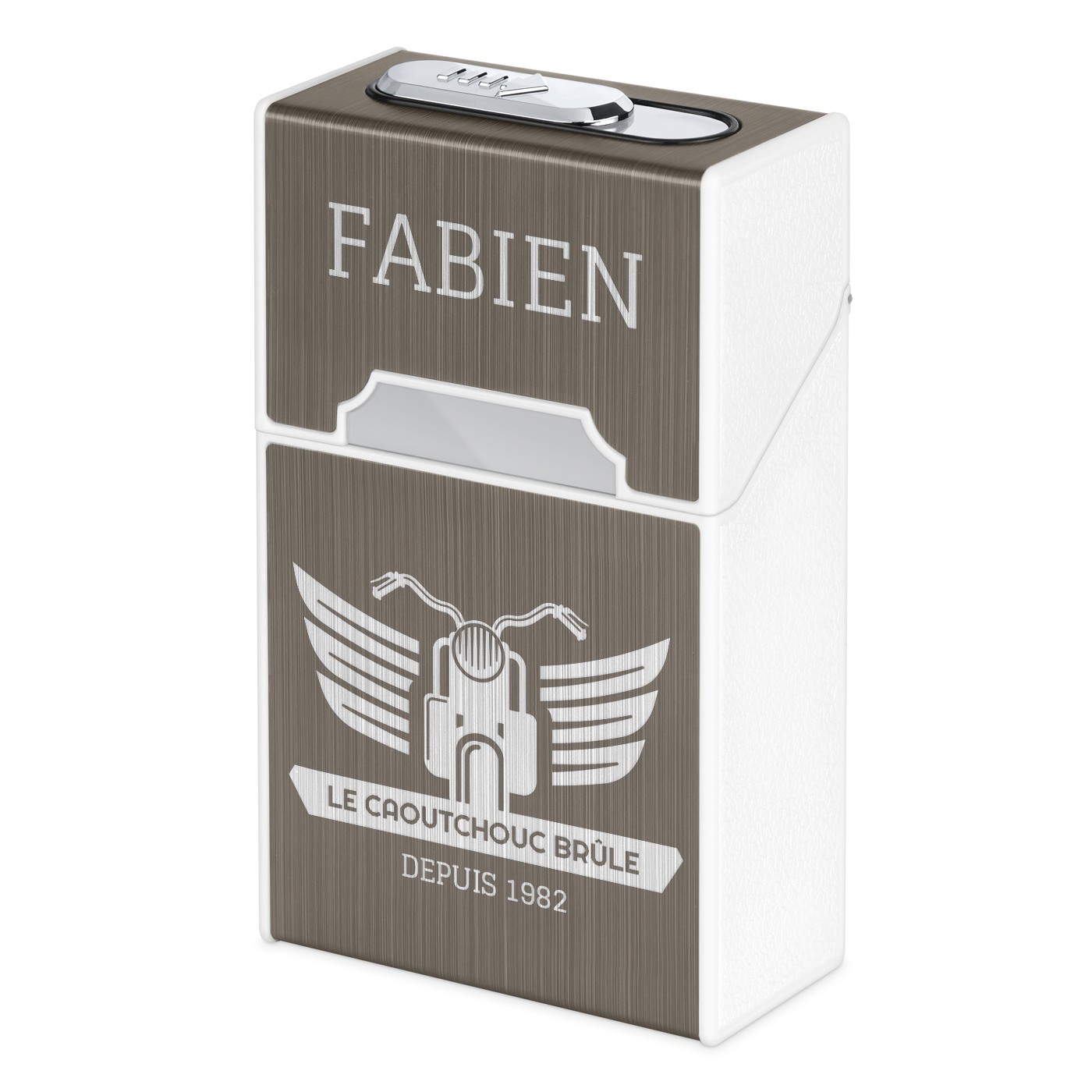Estuche para cigarrillos Murrano para entusiastas de automóviles con encendedor USB