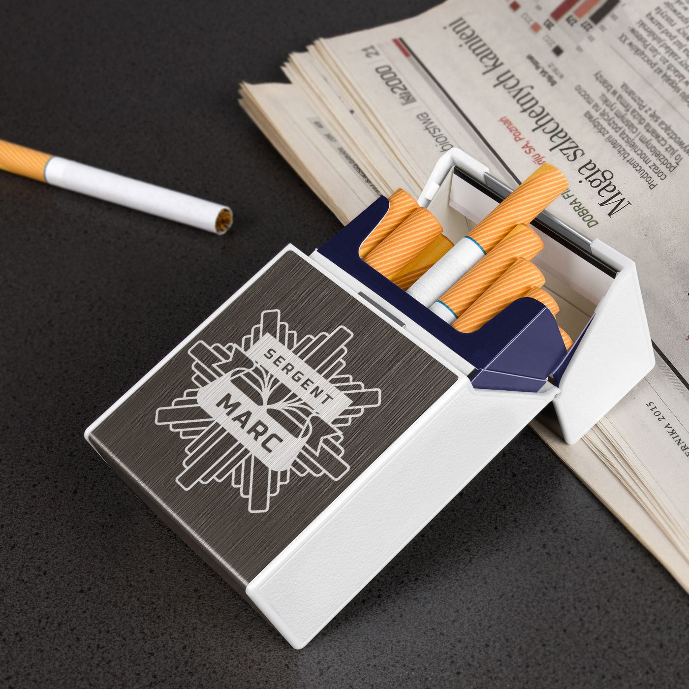 Estuche de cigarrillos Murrano para el mejor papá con encendedor USB