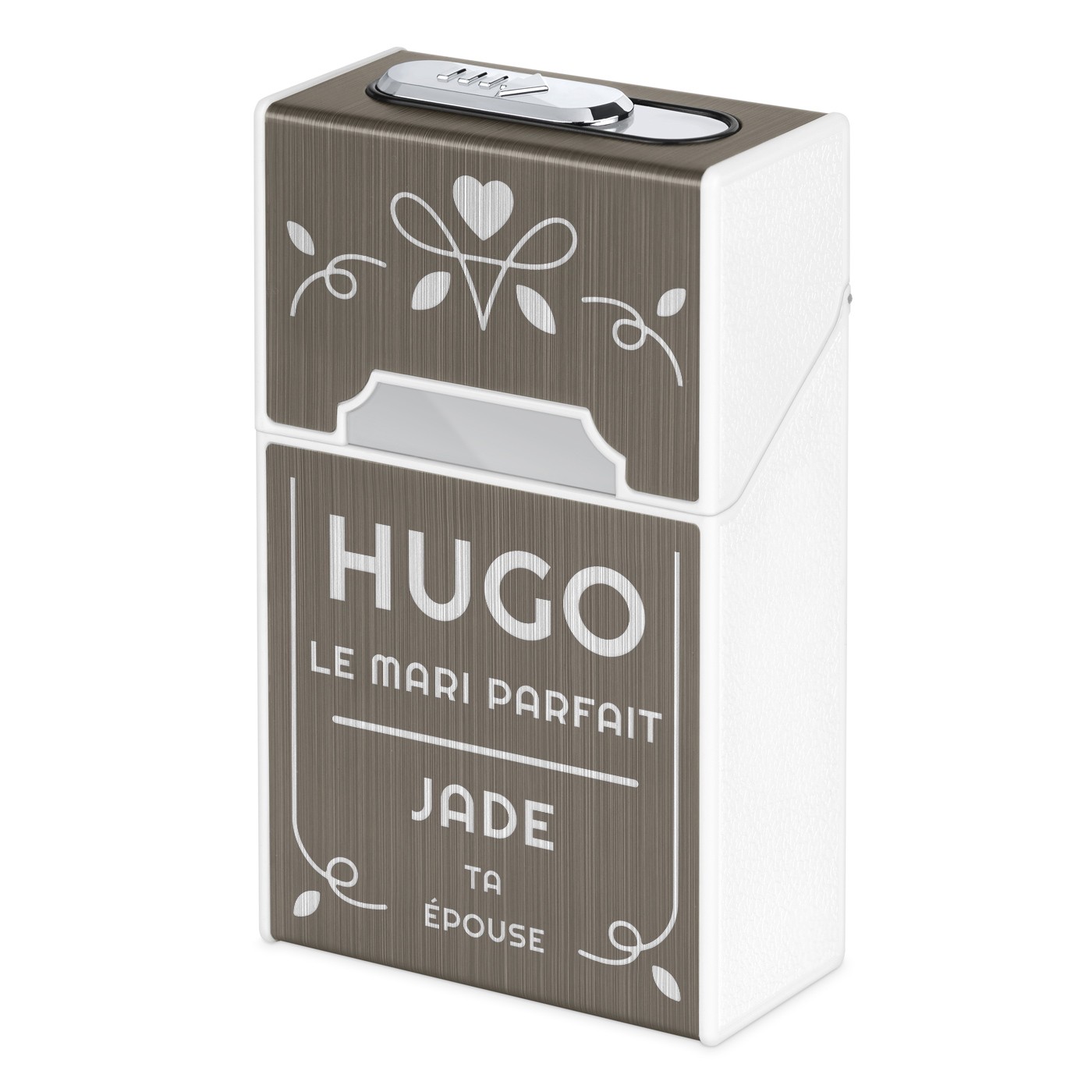 Cajita de cigarrillos Murrano para aniversario de bodas con encendido USB