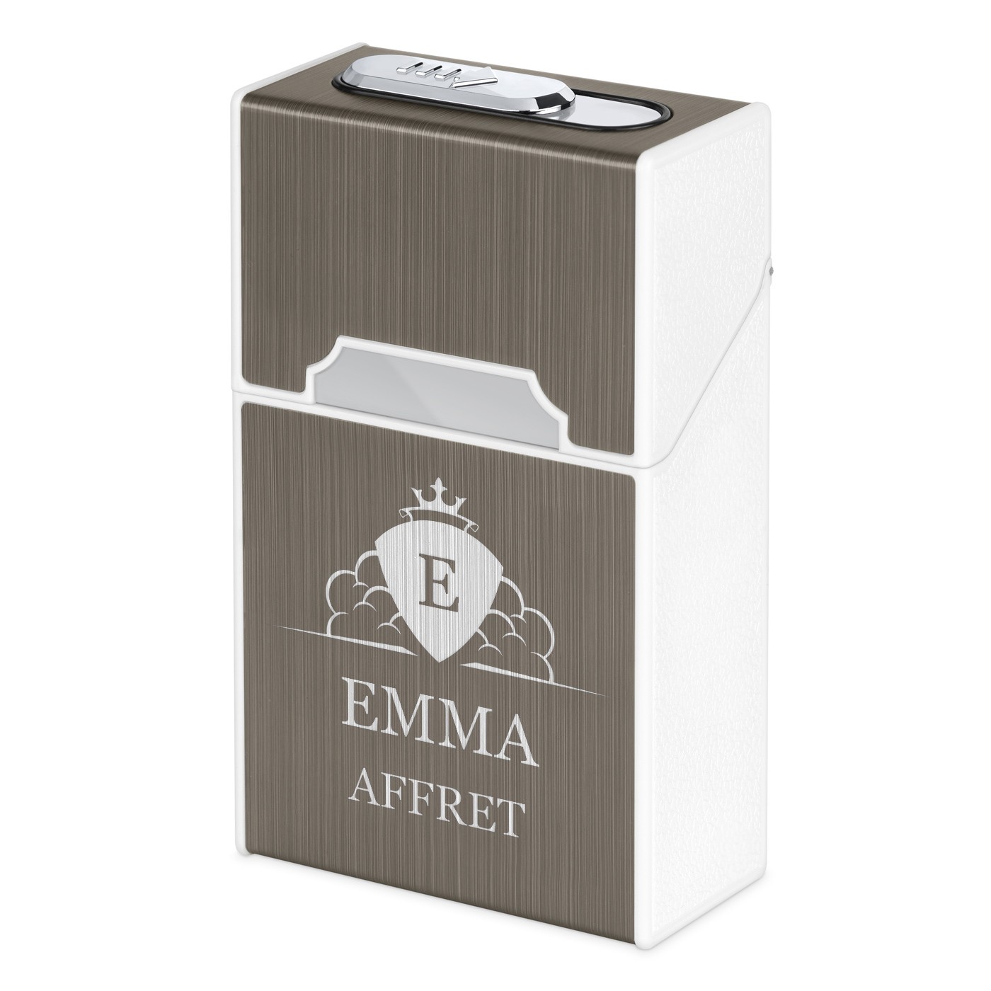Estuche de cigarrillos Murrano con encendido USB y grabado para ella