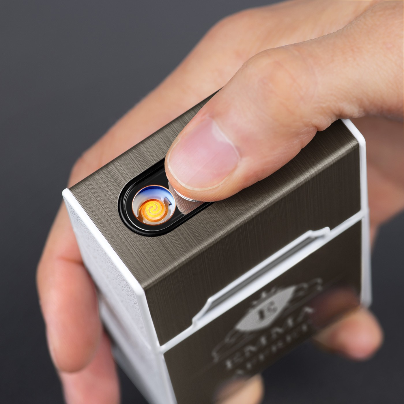 Estuche de cigarrillos Murrano con encendido USB y grabado para ella