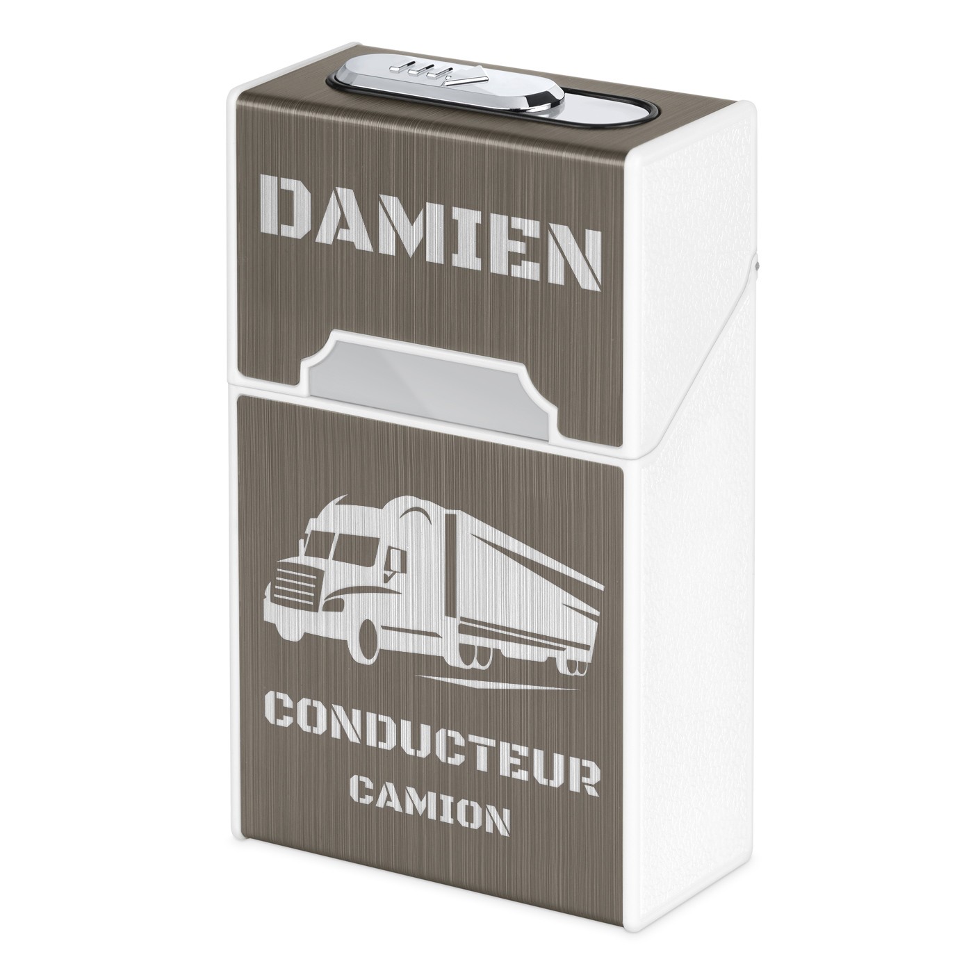 Estuche de cigarrillos Murrano con encendido USB y grabado para conductores