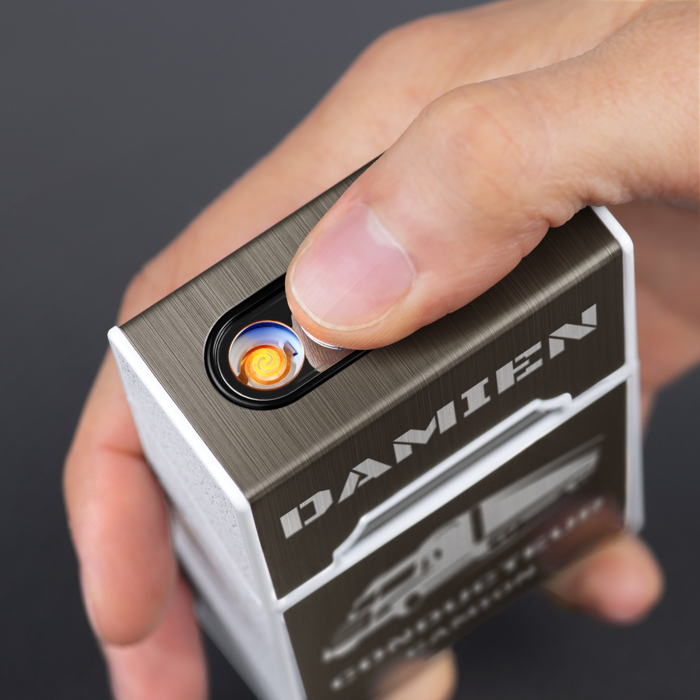 Estuche de cigarrillos Murrano con encendido USB y grabado para conductores