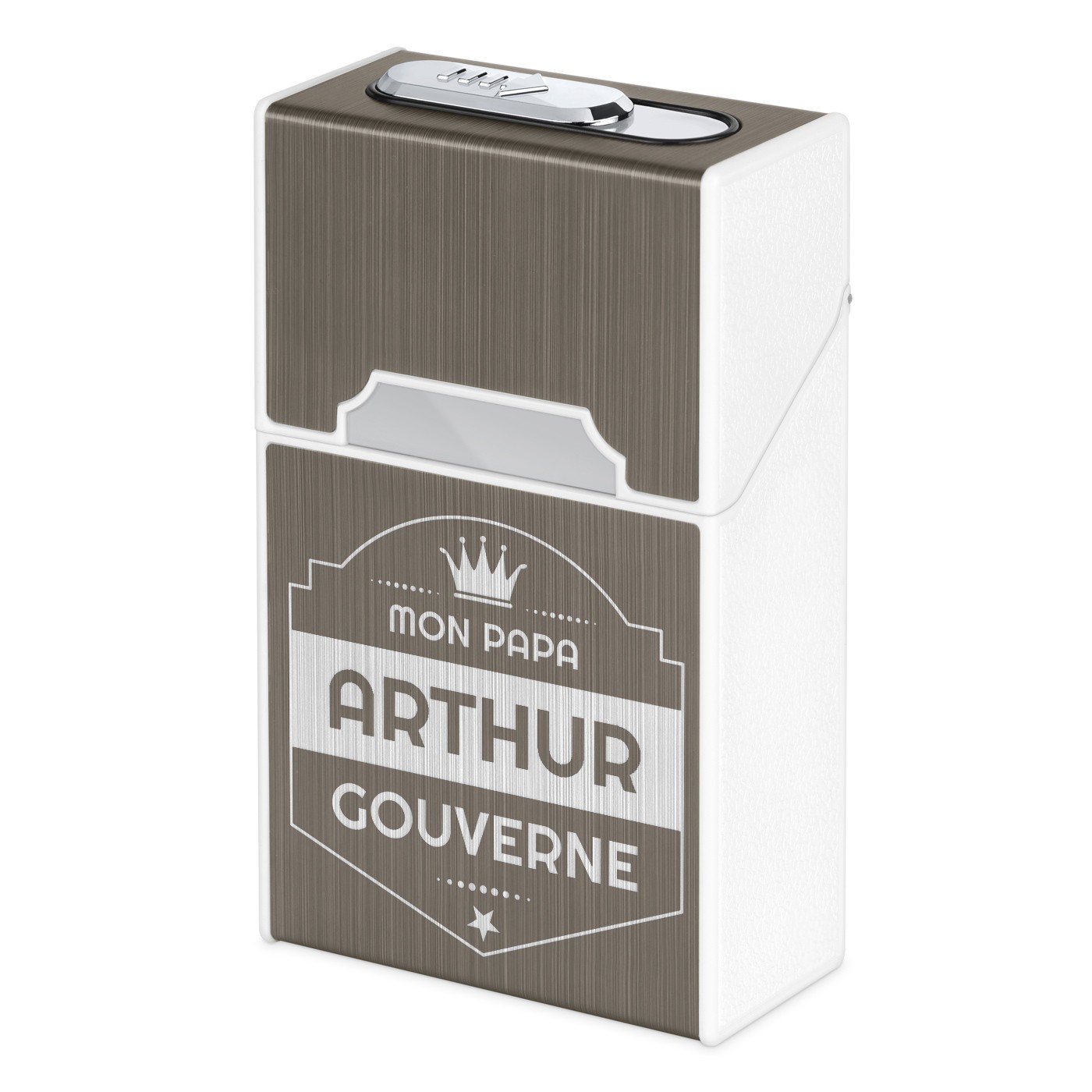 Estuche de cigarrillos Murrano con encendido USB y grabado para papá