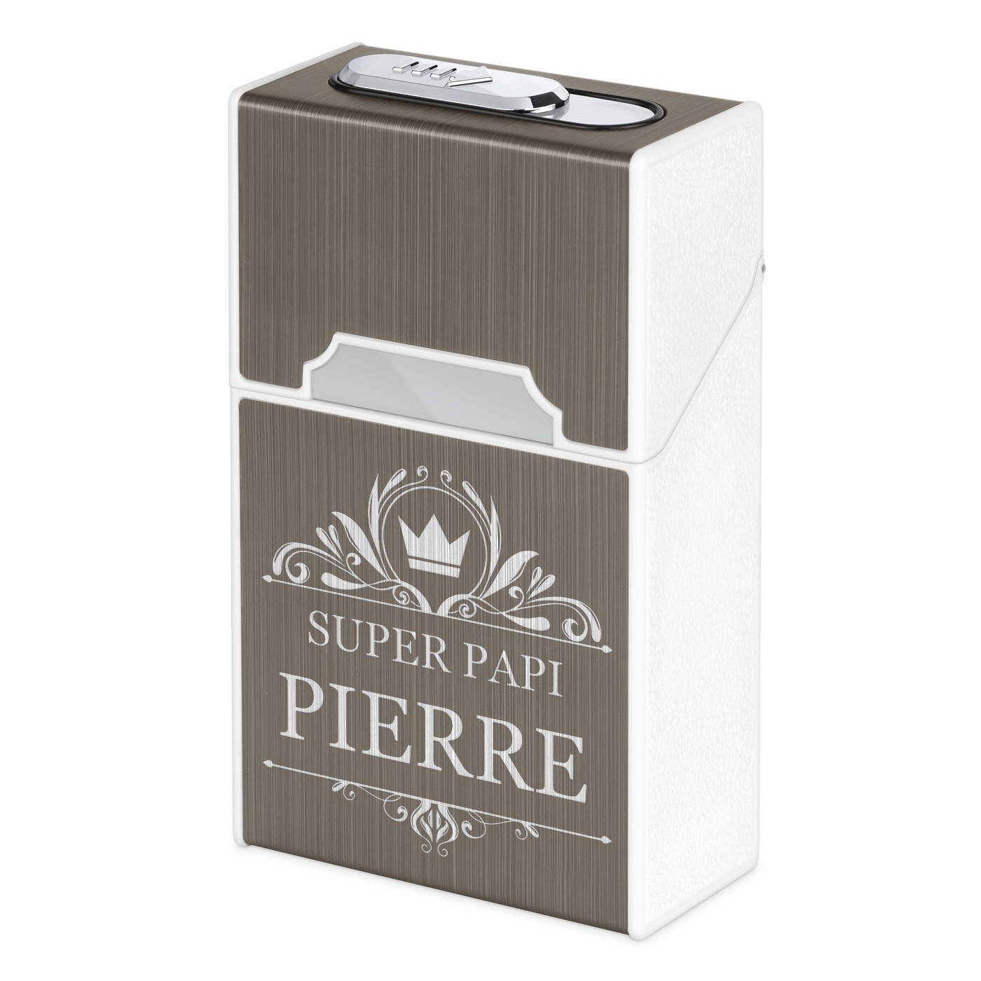 Estuche de cigarrillos personalizado Murrano con encendedor USB para abuelos
