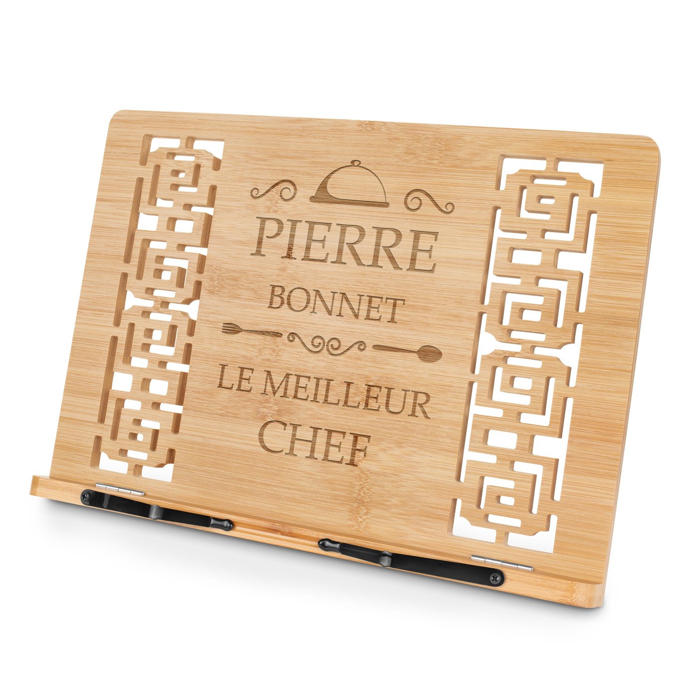 Soporte de libro personalizado de bambú para chefs Murrano