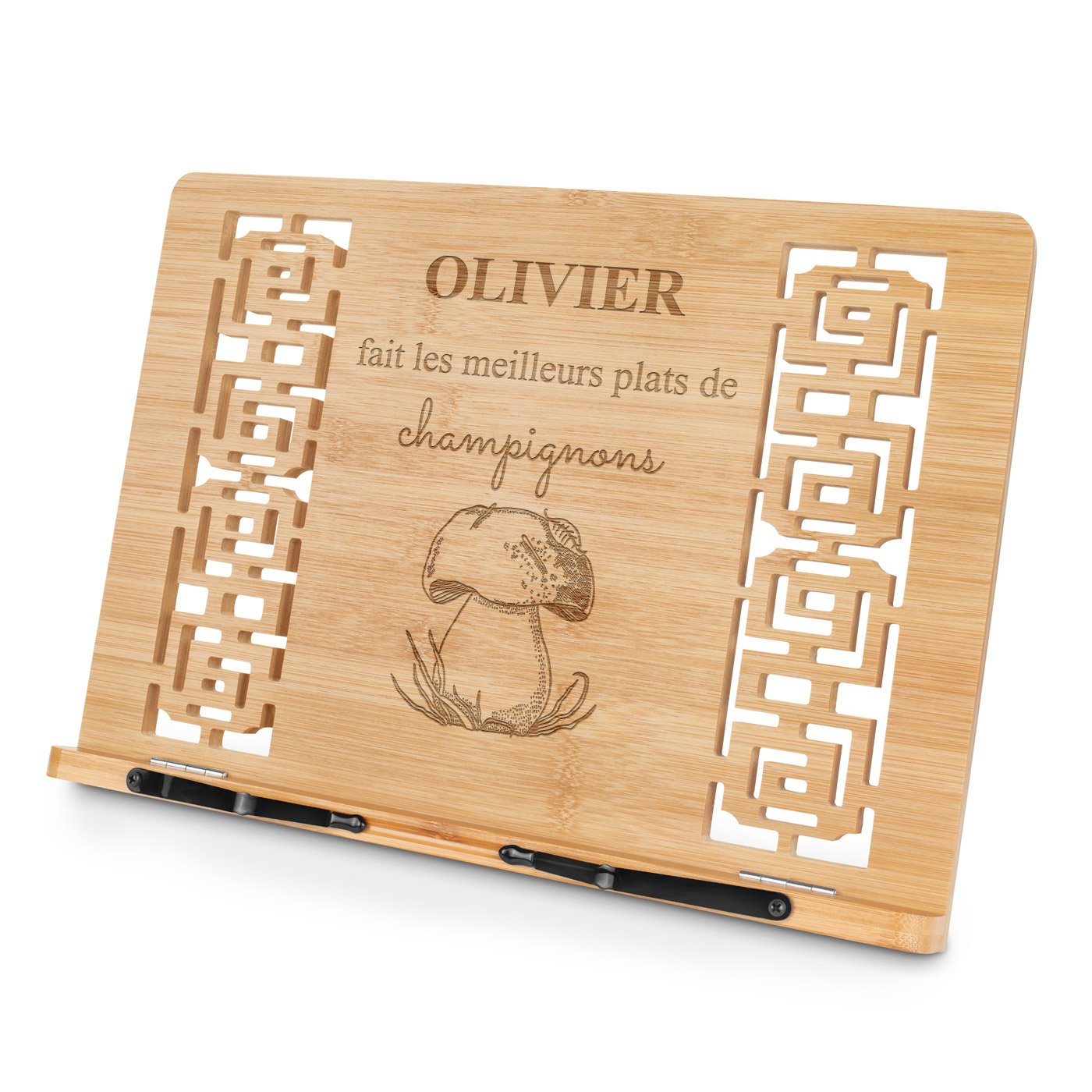 Soporte de libro de bambú personalizado para recolector de setas Murrano