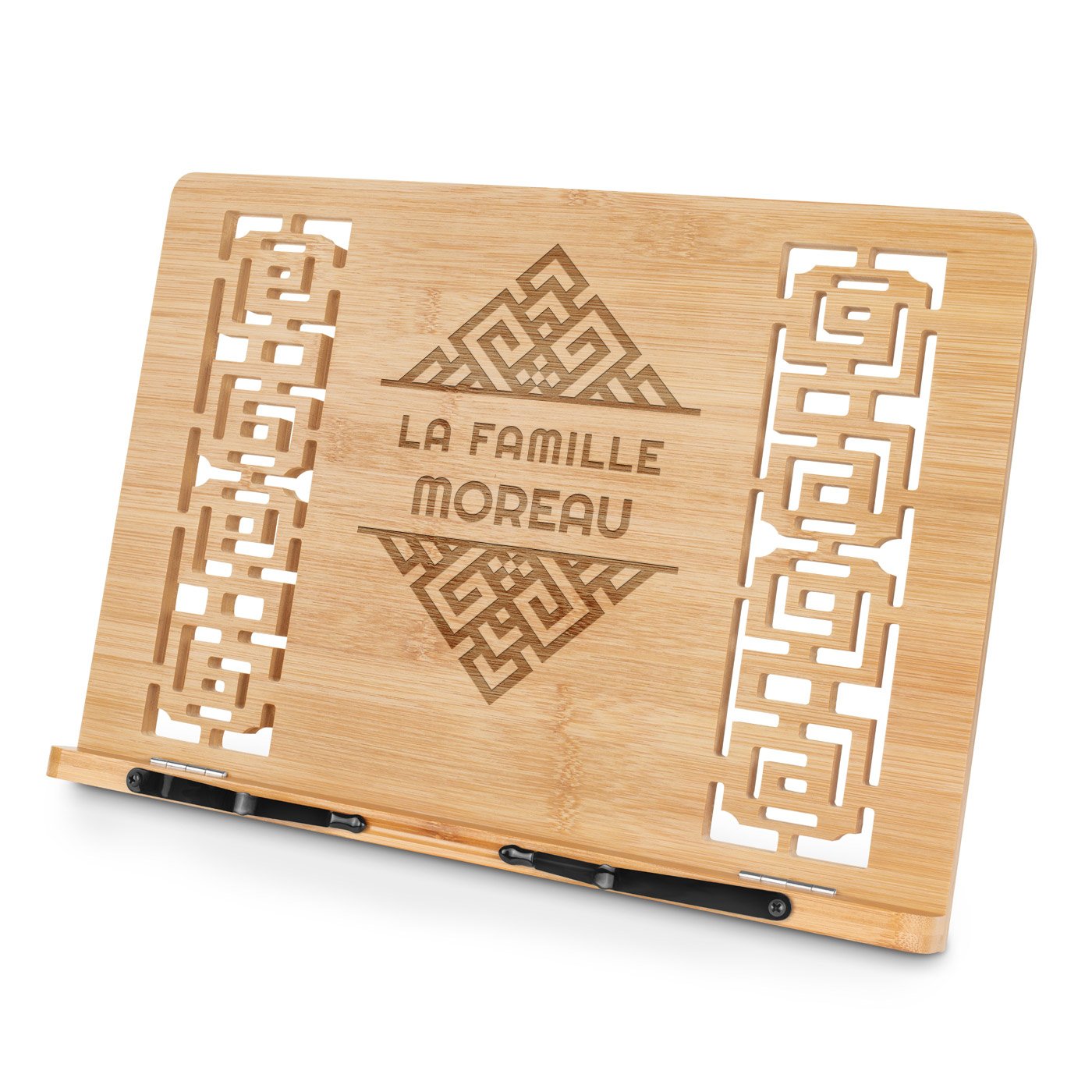 Soporte de libro personalizado de bambú Murrano para familia