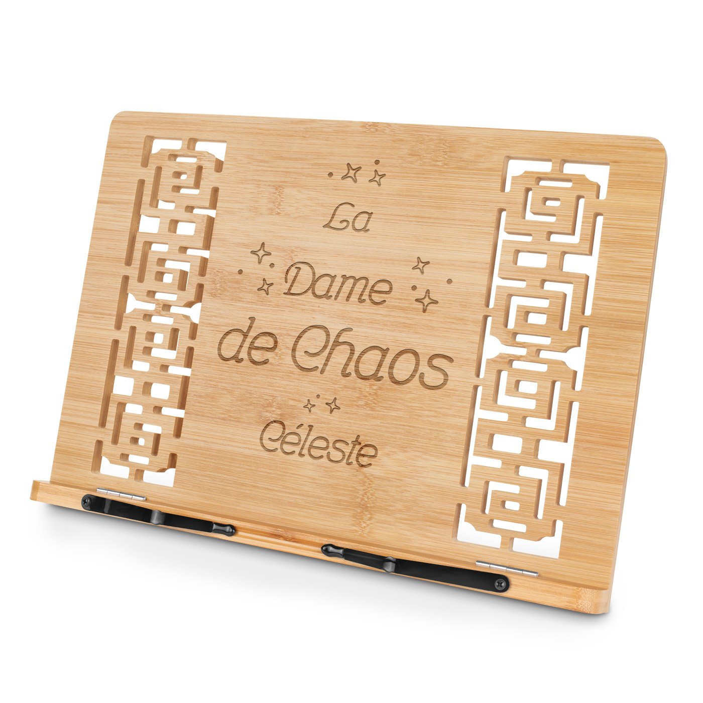Soporte de libro de bambú personalizado para ella por su cumpleaños